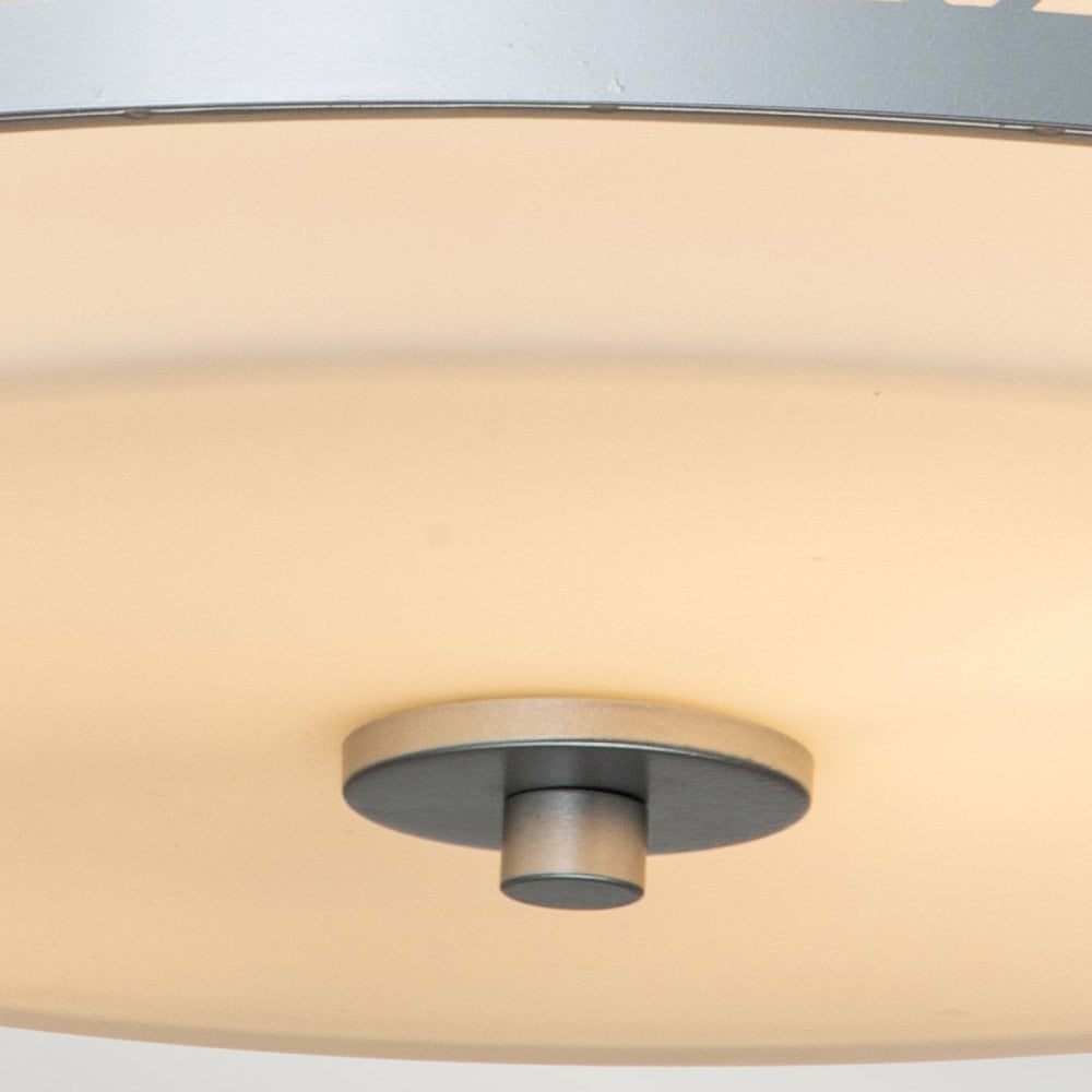 Elstead Ziggy 2 Light Medium Flush - Lacquered Silver