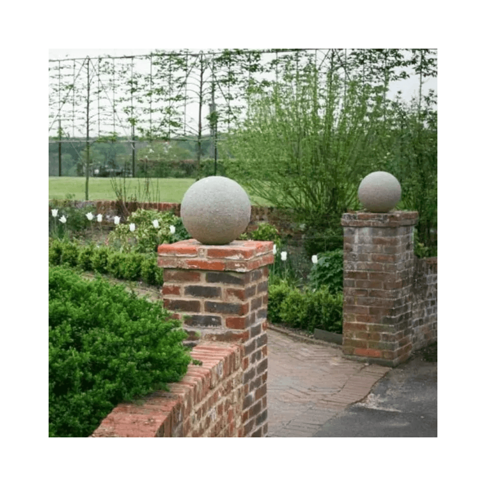 Stone Globe Spherical Garden Light - Weathered Stone - Mains
