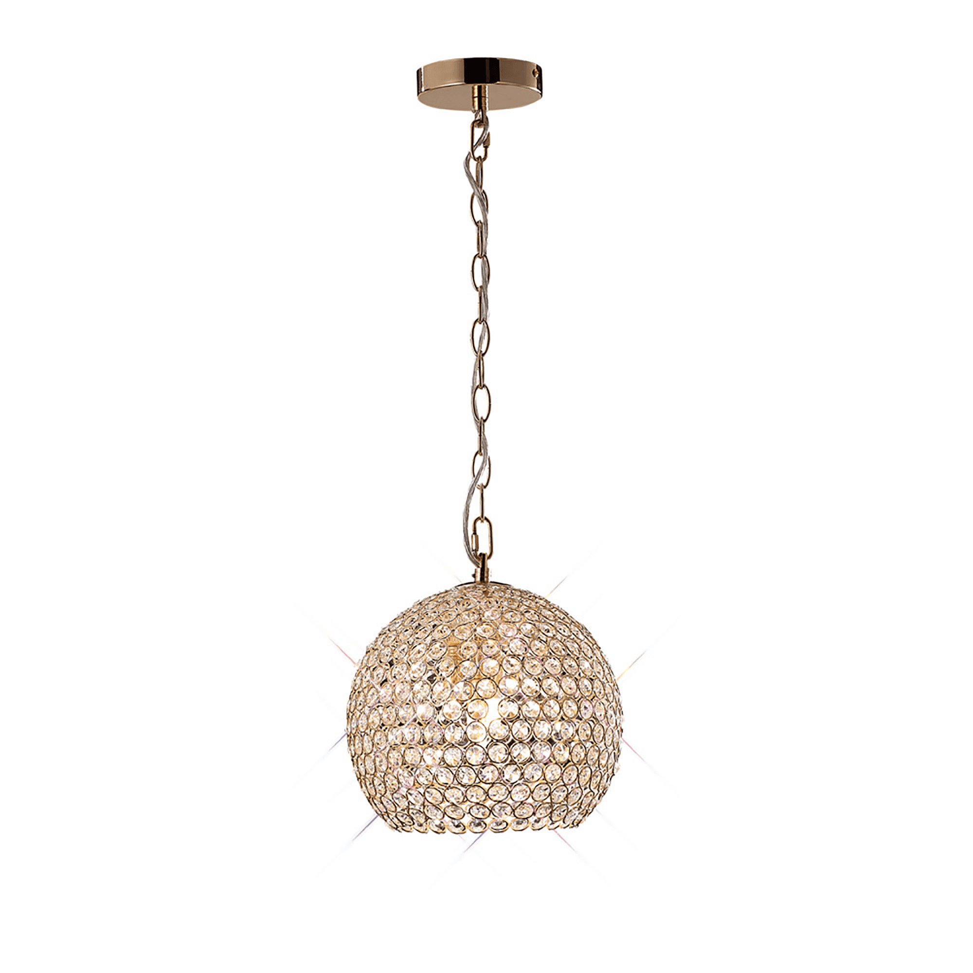Diyas Ava 4 Light Pendant - French Gold & Crystal