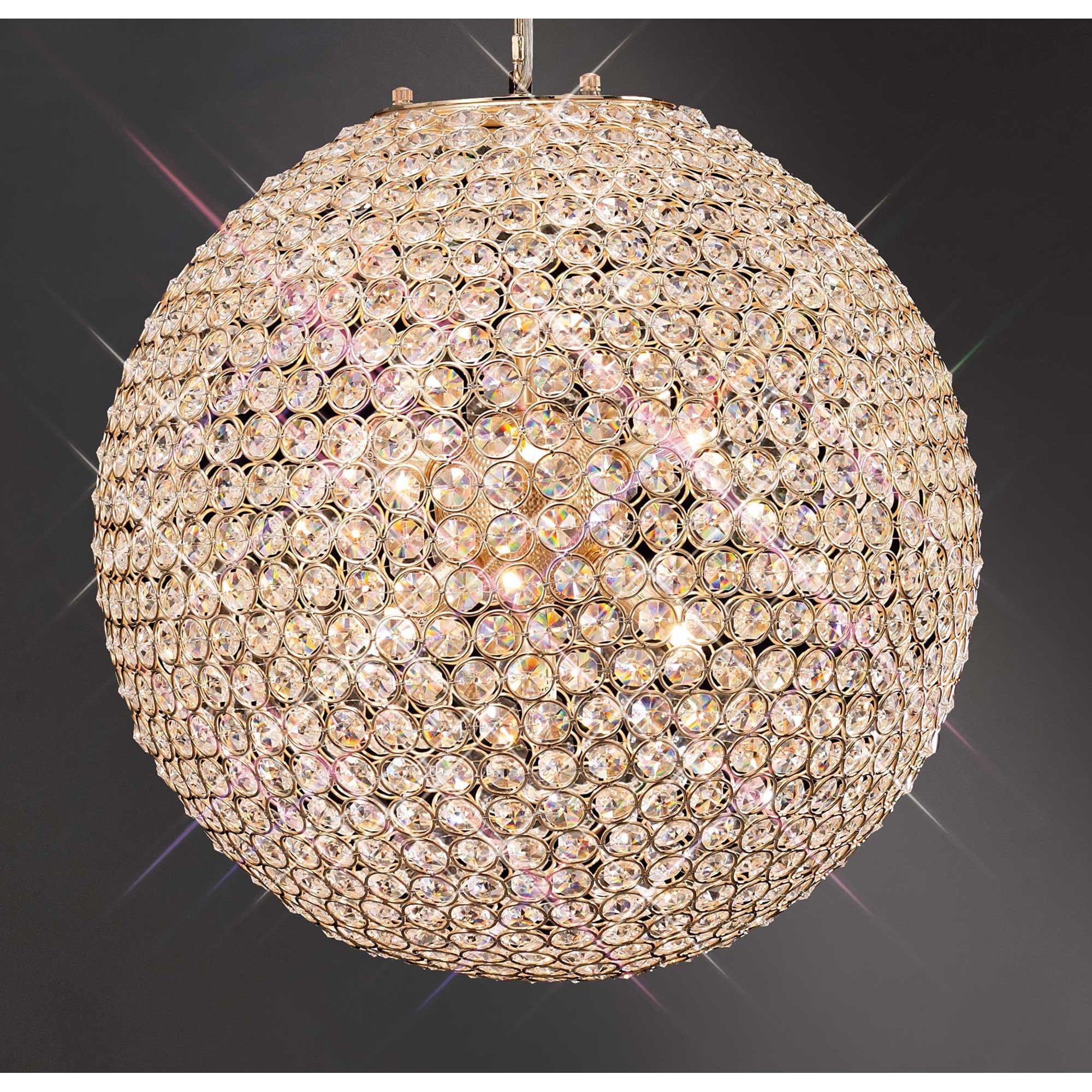 Diyas Ava 7 Light Pendant - French Gold & Crystal