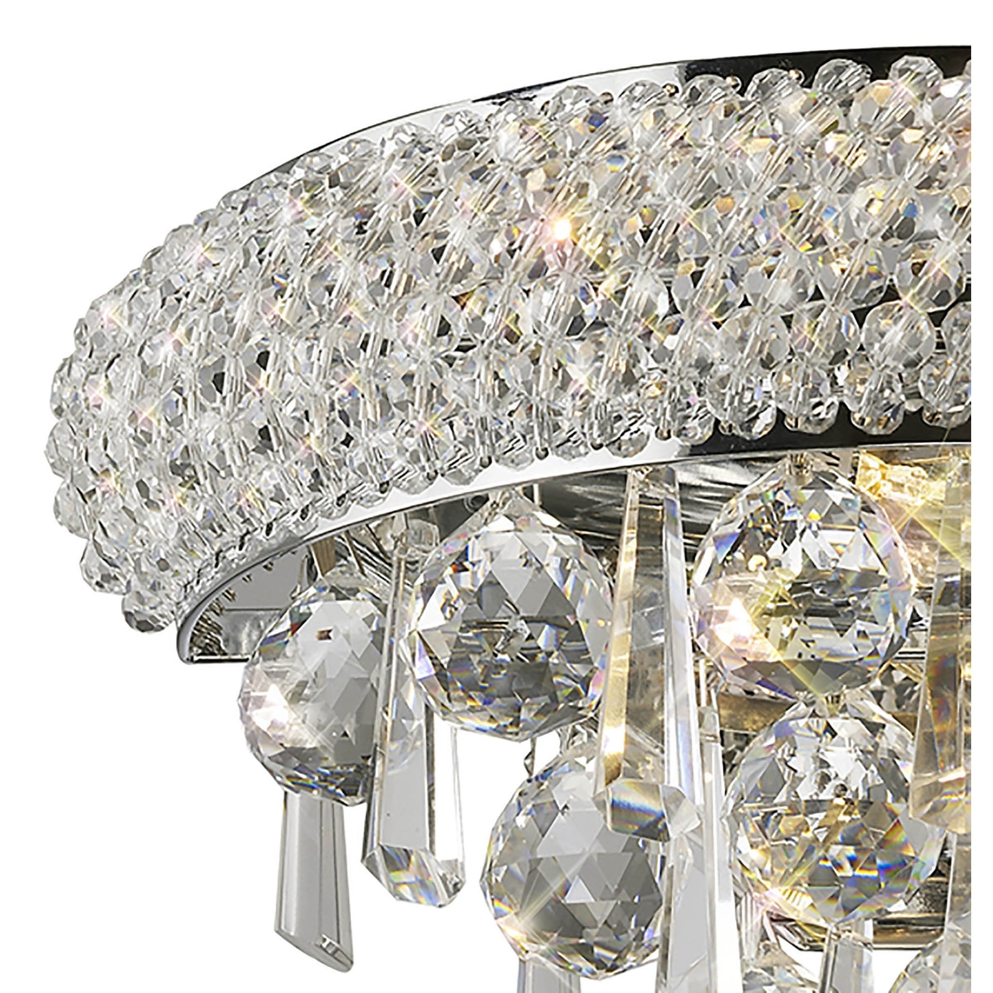 Diyas Alexandra Small 1 Light Wall Light - Polished Chrome & Crystal