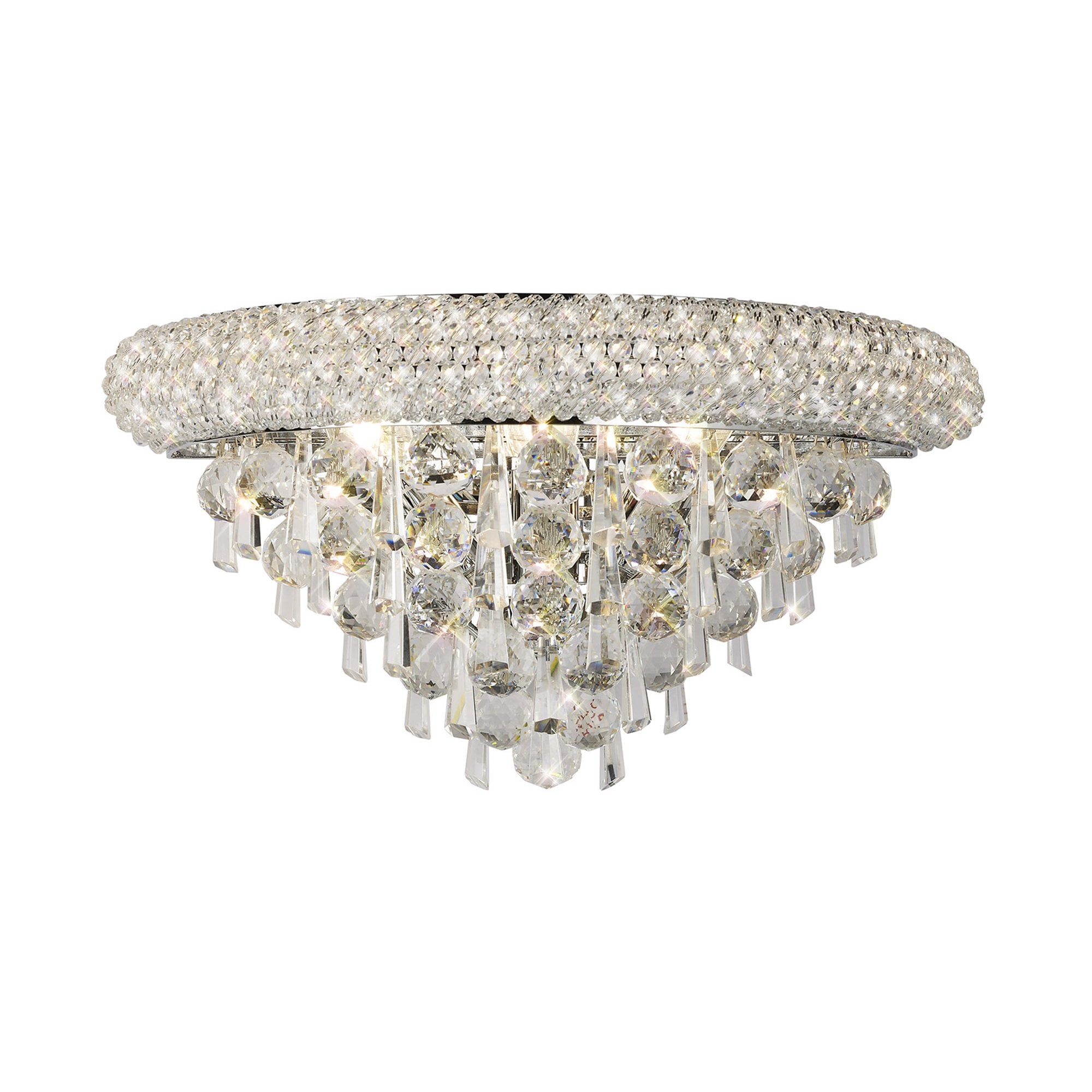 Diyas Alexandra Medium 3 Light Wall Light - Polished Chrome & Crystal