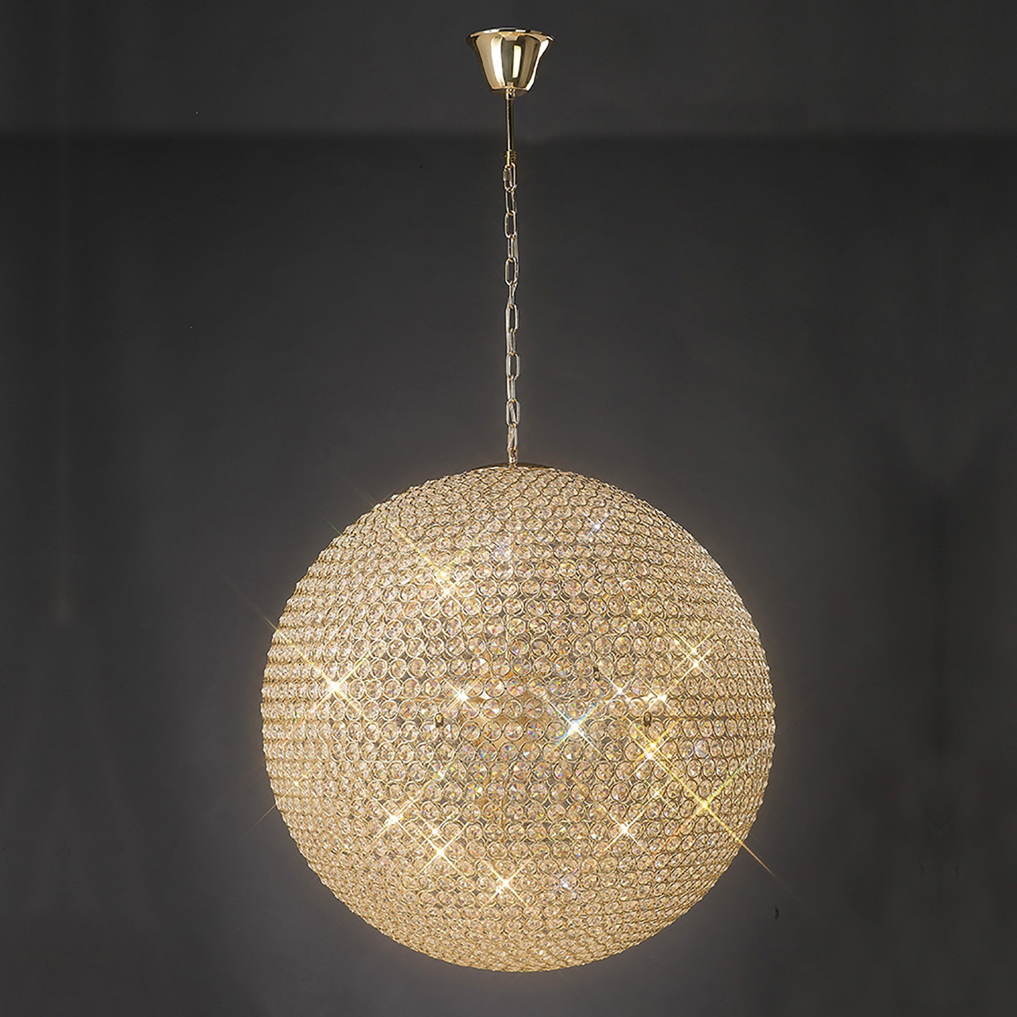 Diyas Ava 12 Light Pendant - French Gold & Crystal