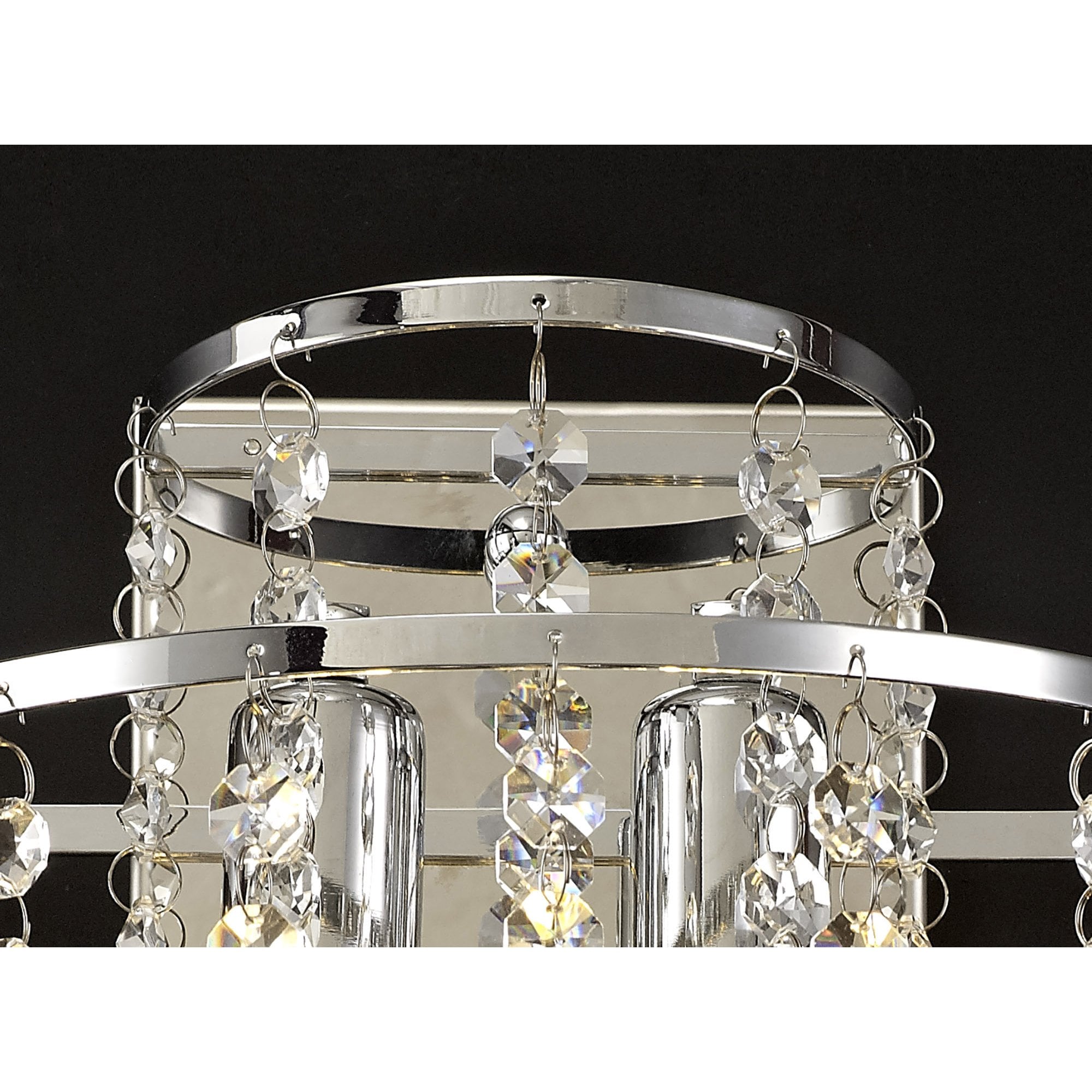 Diyas Inina 2 Light Switched Wall Light - Polished Chrome & Crystal