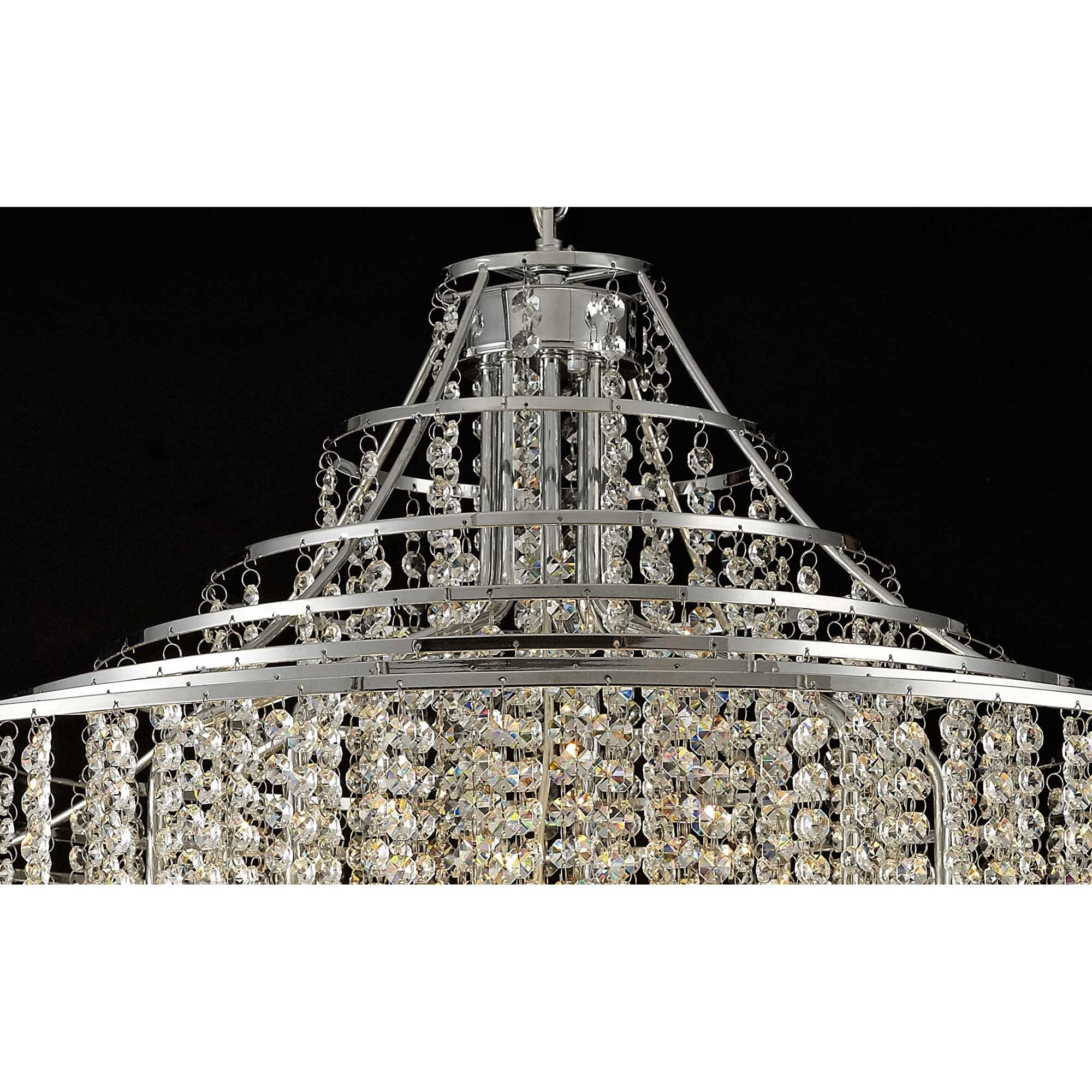 Diyas Inina 9 Light Pendant - Polished Chrome & Crystal