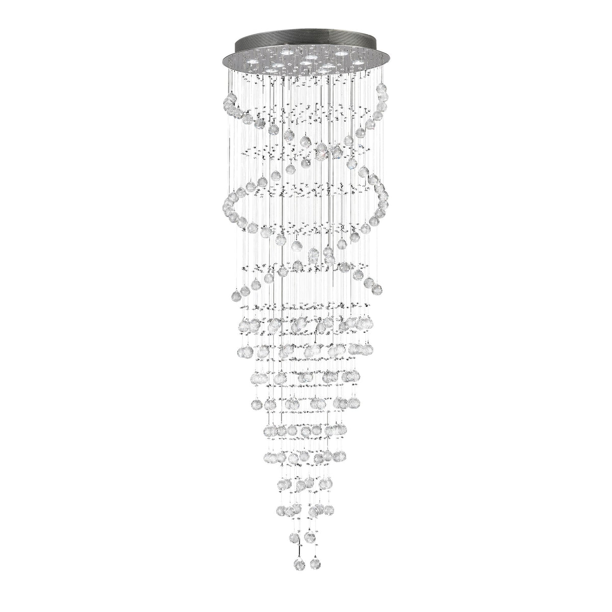 Diyas Colorado 10 Light Corkscrew Pendant - Polished Chrome & Crystal