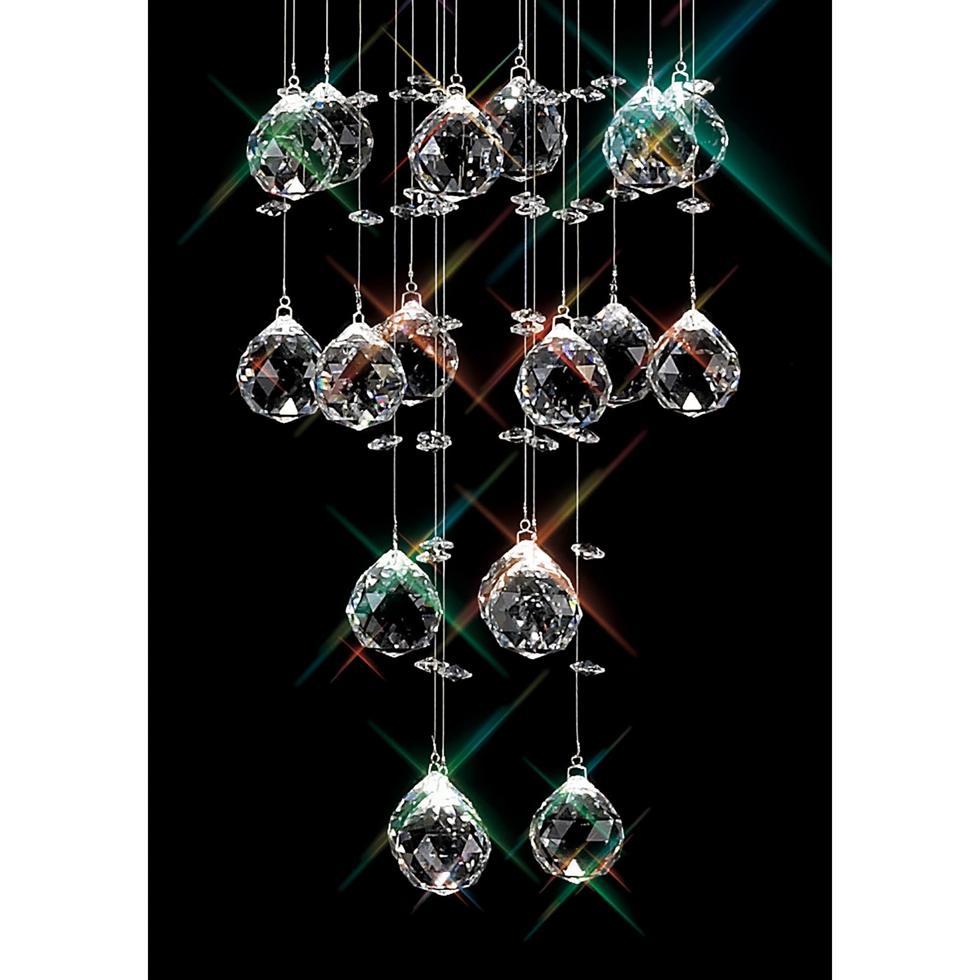 Diyas Colorado 10 Light Corkscrew Pendant - Polished Chrome & Crystal
