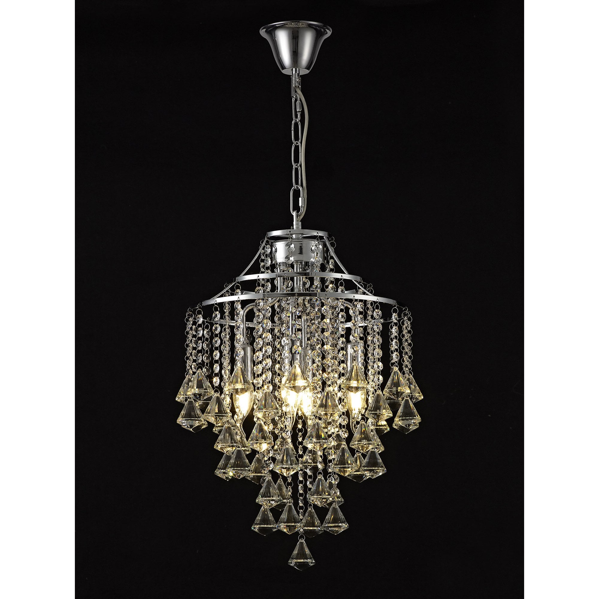 Diyas Inina 4 Light Pendant - Polished Chrome & Crystal