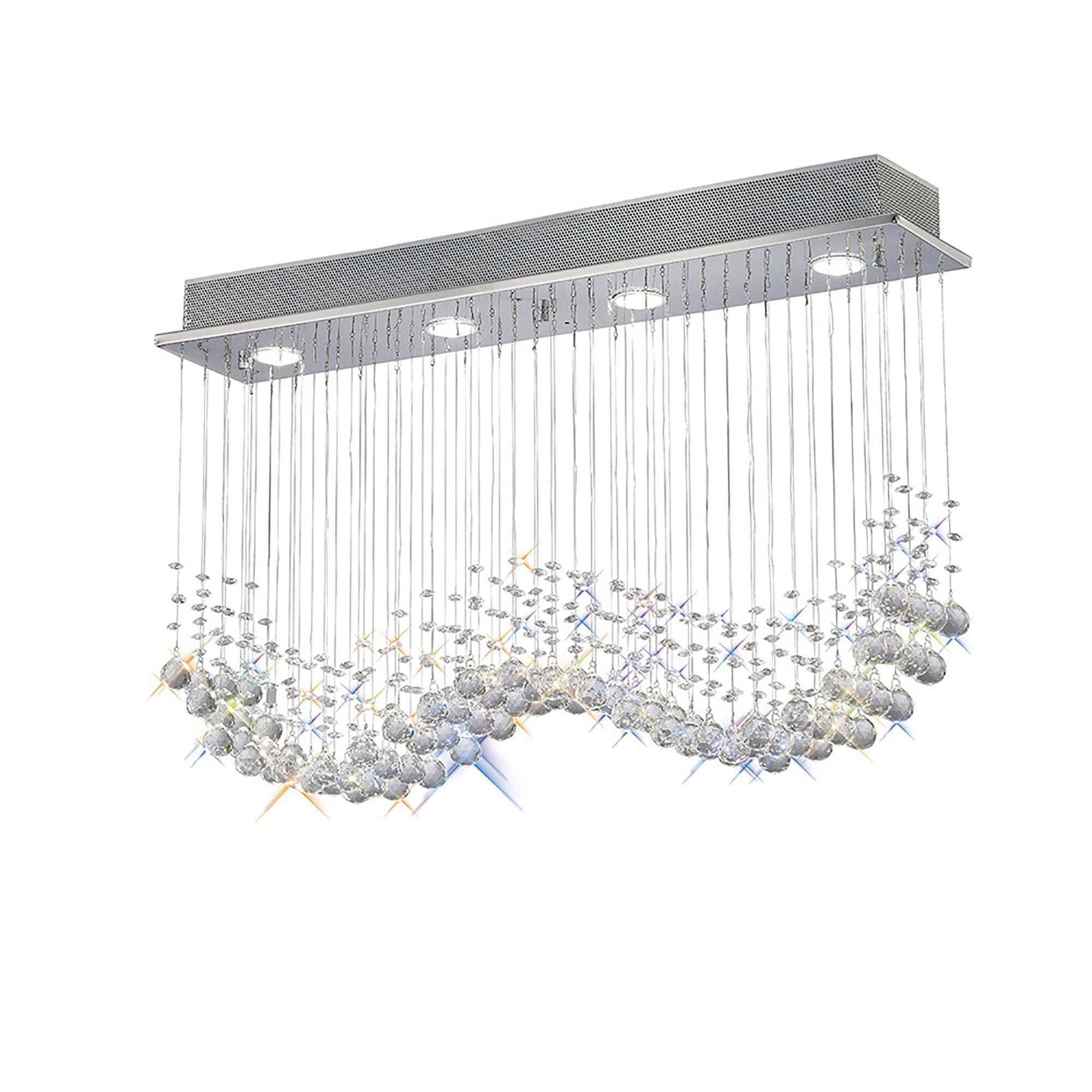 Diyas Colorado 4 Light Line Pendant - Polished Chrome & Crystal