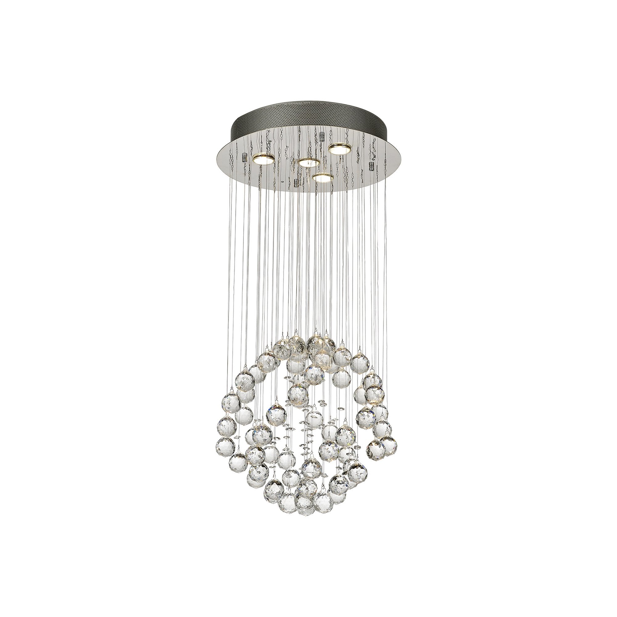 Diyas Colorado Small 4 Light Sphere Pendant - Polished Chrome & Crystal