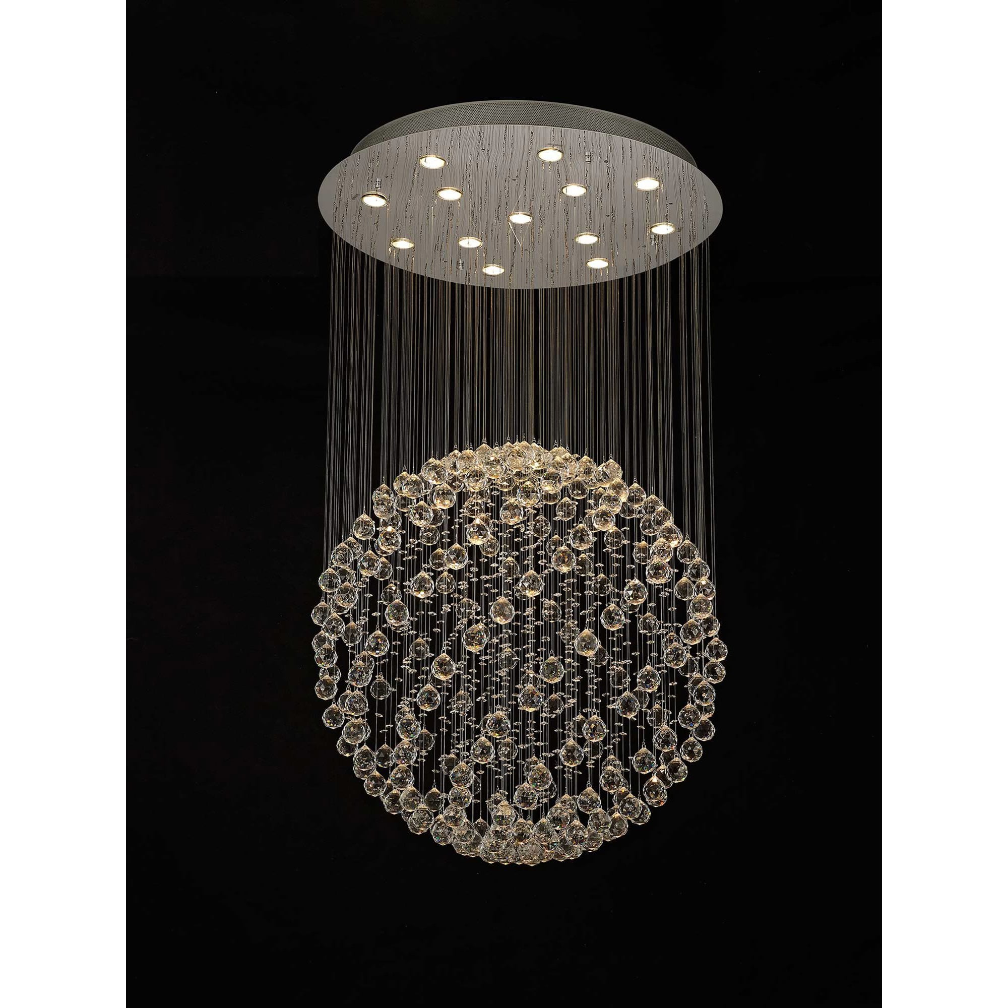 Diyas Colorado Large 13 Light Sphere Pendant - Polished Chrome & Crystal