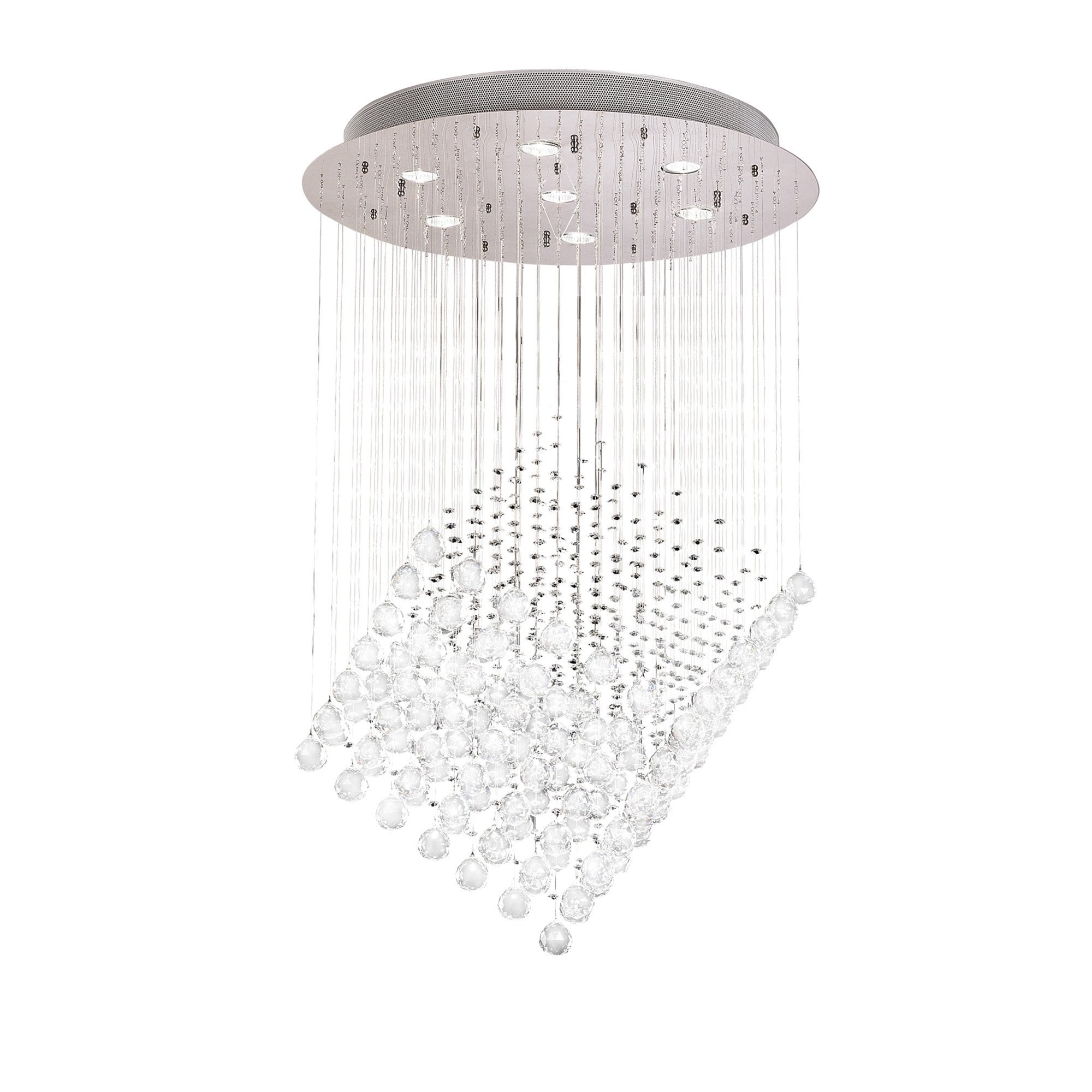 Diyas Colorado 7 Light Diamond Pendant - Polished Chrome & Crystal