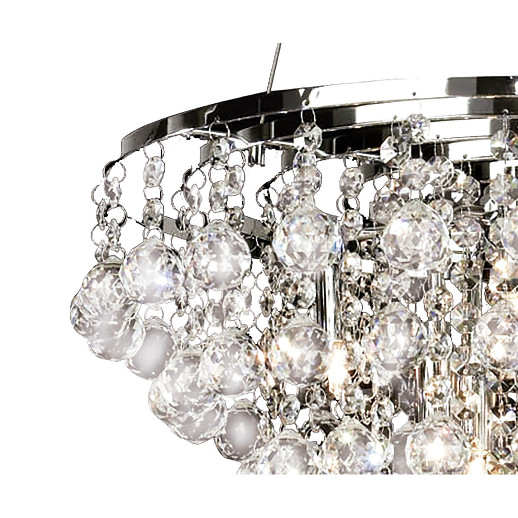 Diyas Atla 8 Light Pendant - Polished Chrome & Crystal
