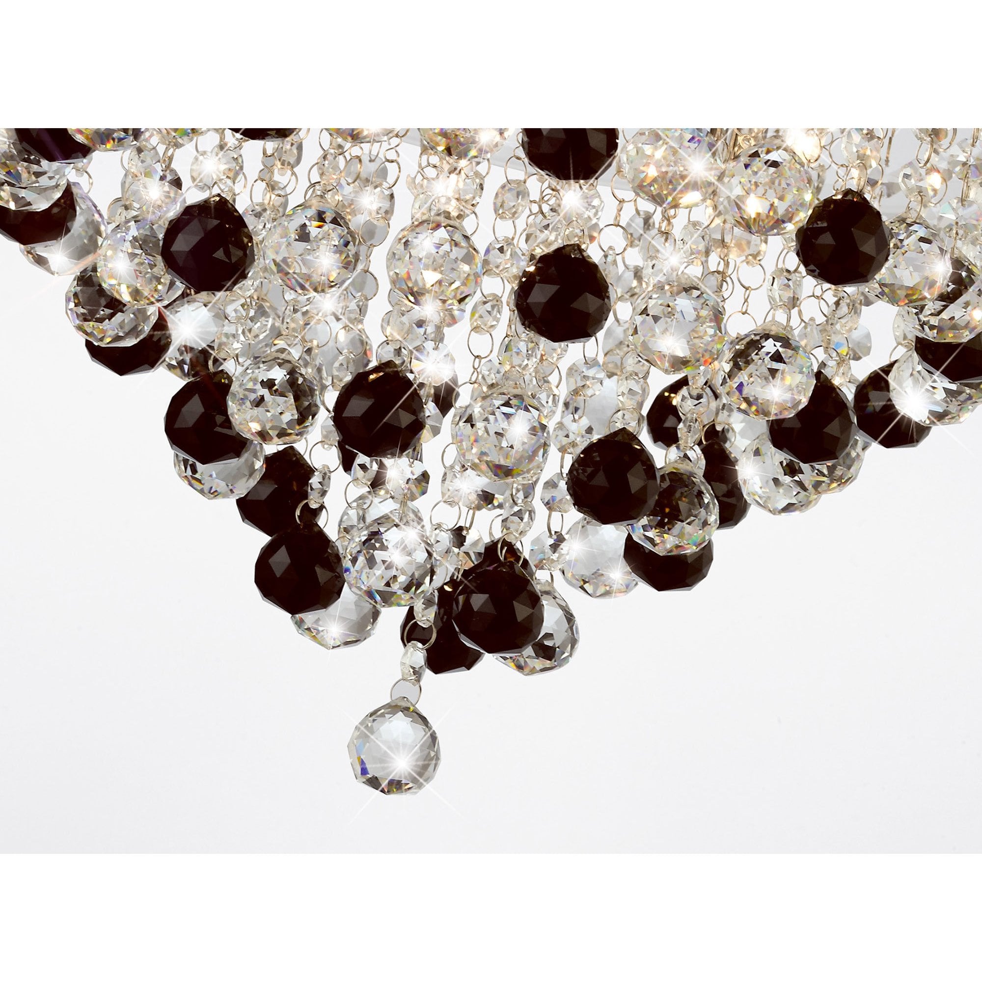 Diyas Atla 6 Light Ceiling Light - Polished Chrome, Acrylic Trim & Crystal