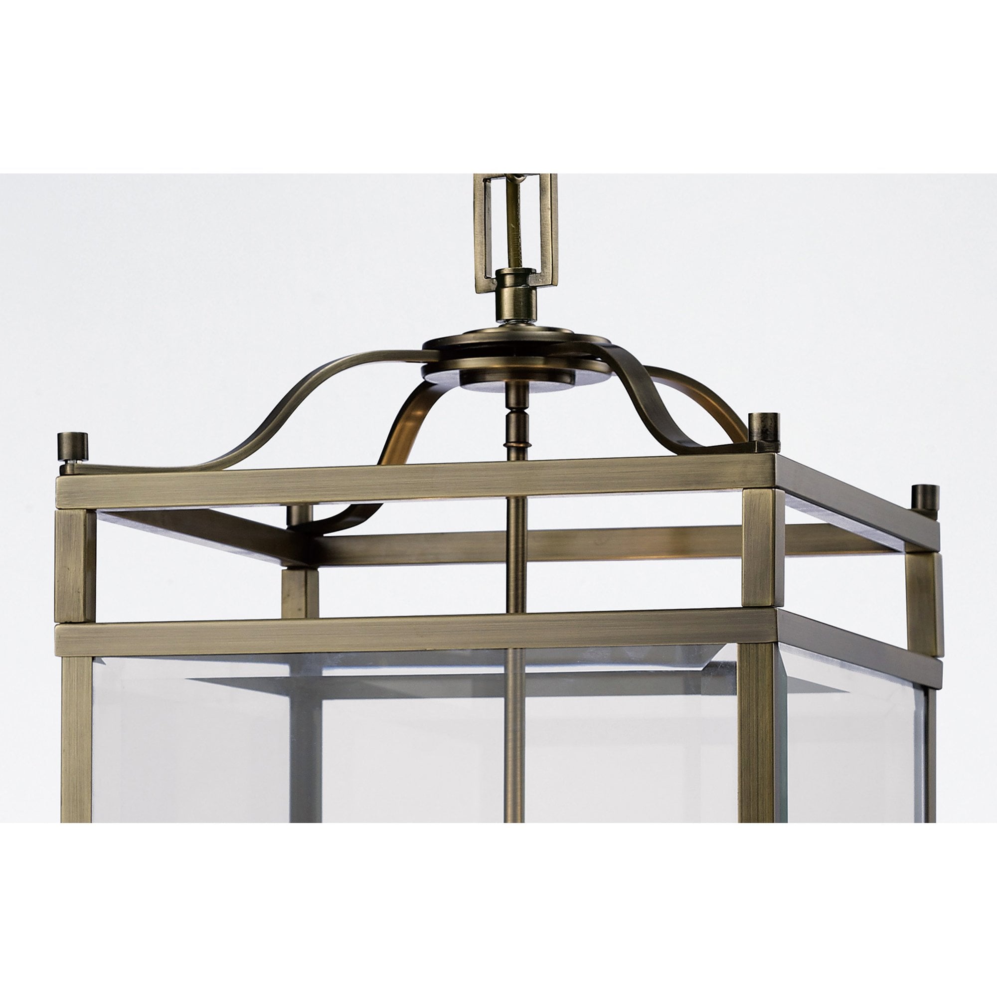 Diyas IL31114 Aston Pendant 6 Light Antique Brass/Glass