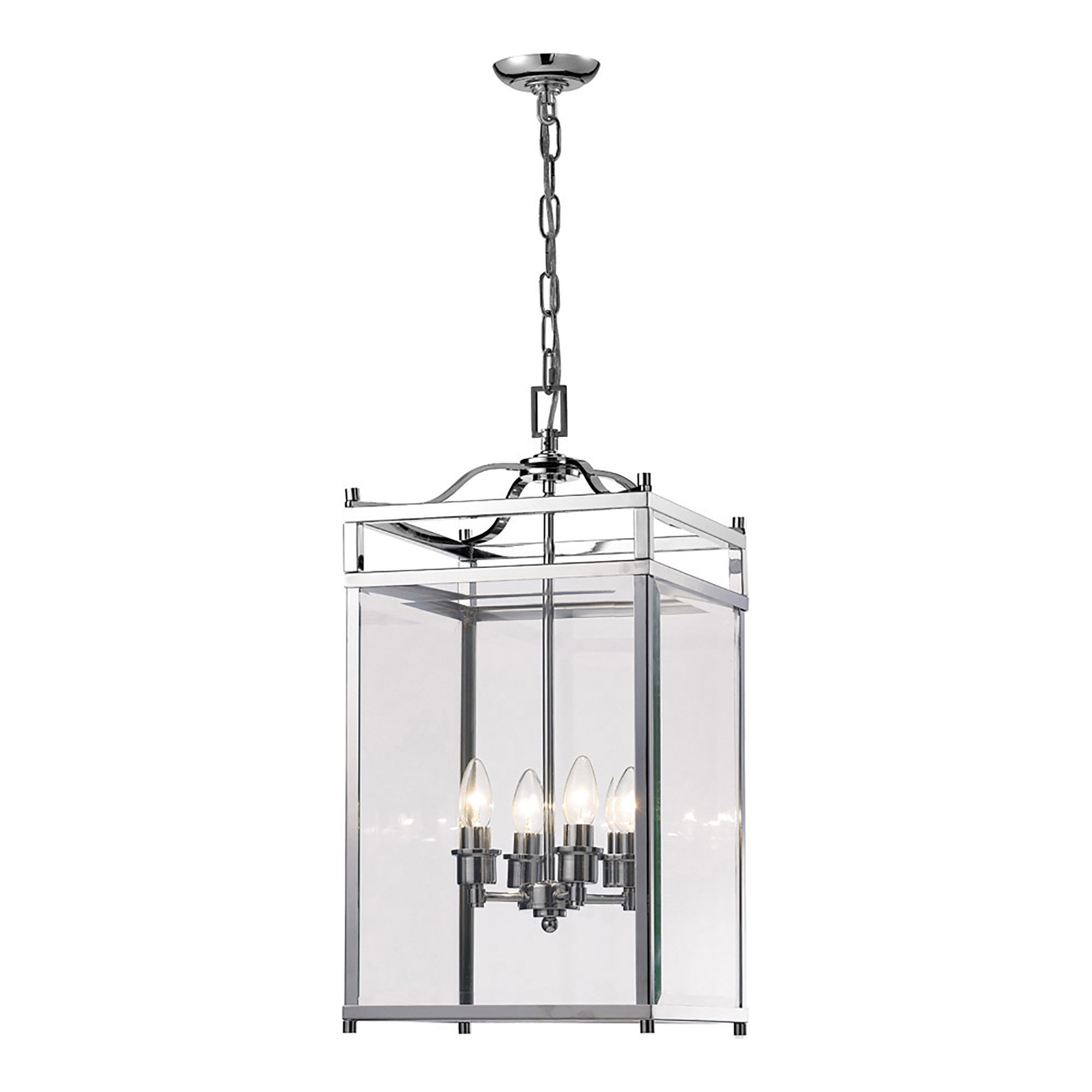 Diyas IL31103 Aston Pendant 4 Light Polished Chrome/Glass