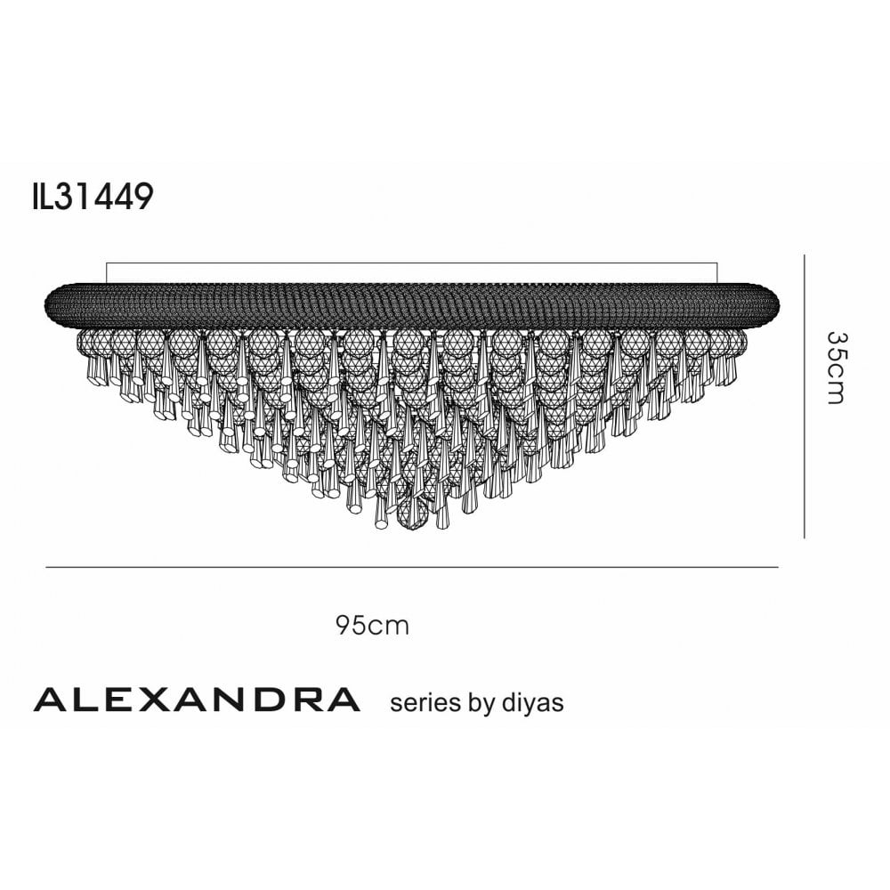 Diyas Alexandra 18 Light Ceiling Light - Polished Chrome & Crystal