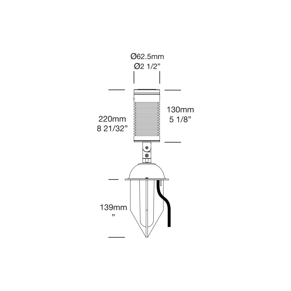 Hunza High Power Spike Spot - Powder Coat - Low Voltage