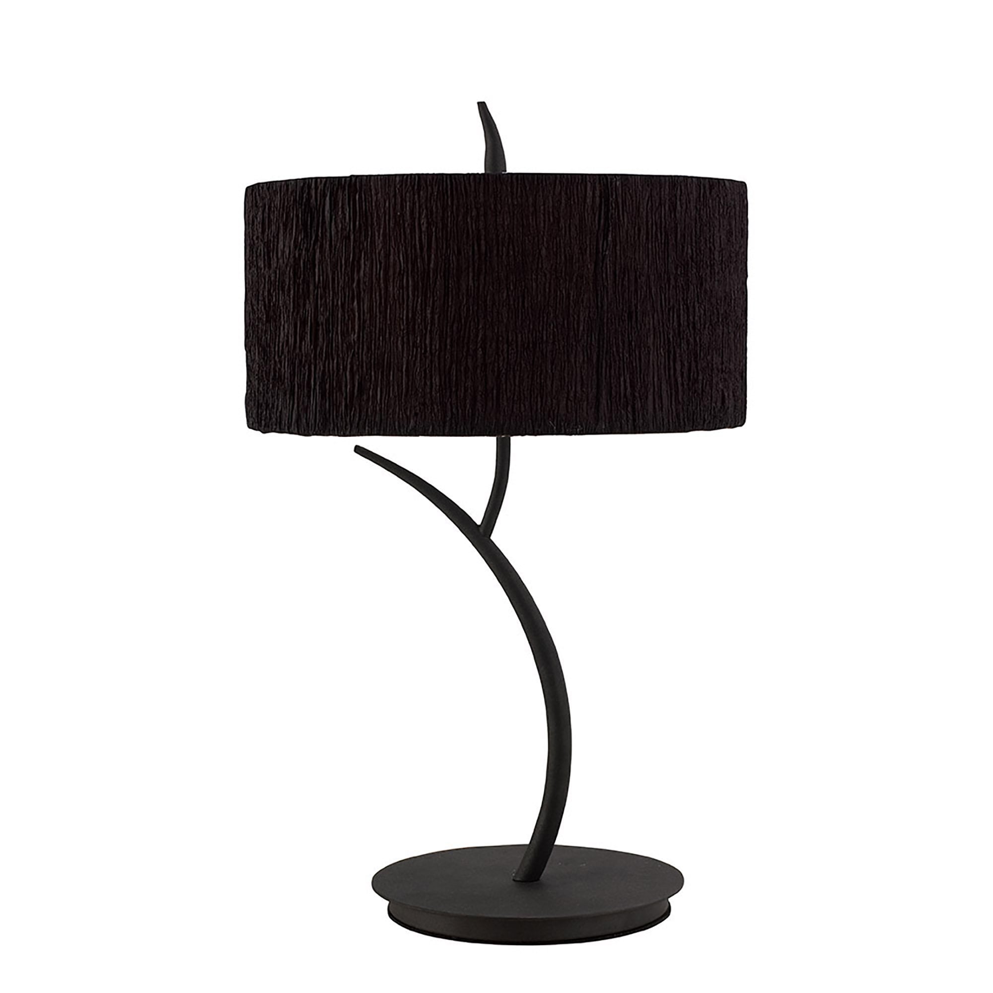 Mantra Eve 2 Light Table Lamp in Anthracite with Black Round Shade
