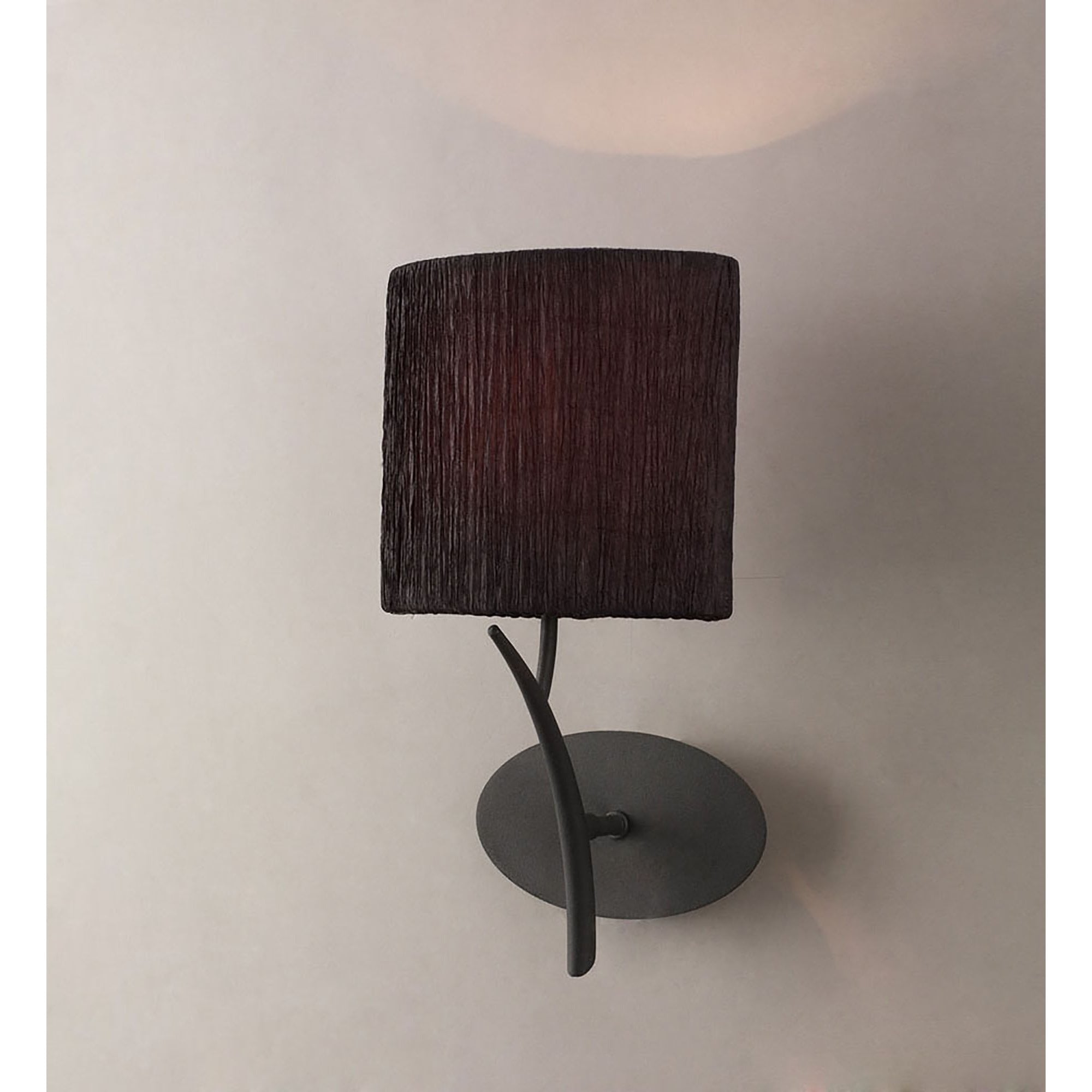 Mantra Eve Single Light Switched Wall Fitting in Anthracite with Black Oval Shade
