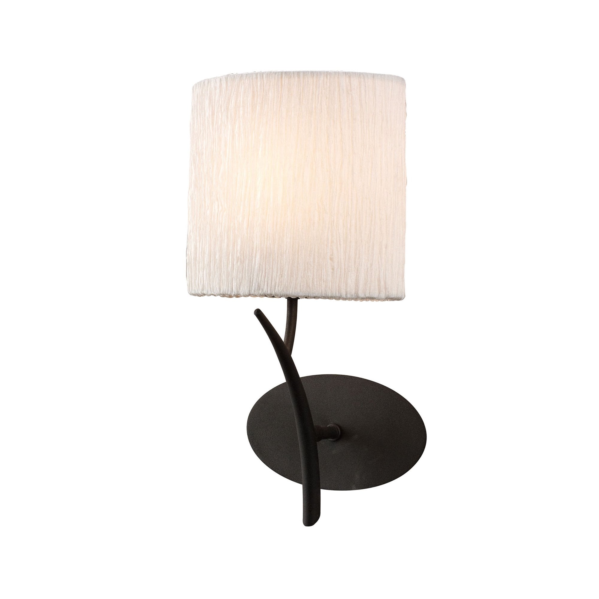 Mantra Eve Single Light Switched Wall Fitting in Anthracite with White Oval Shade
