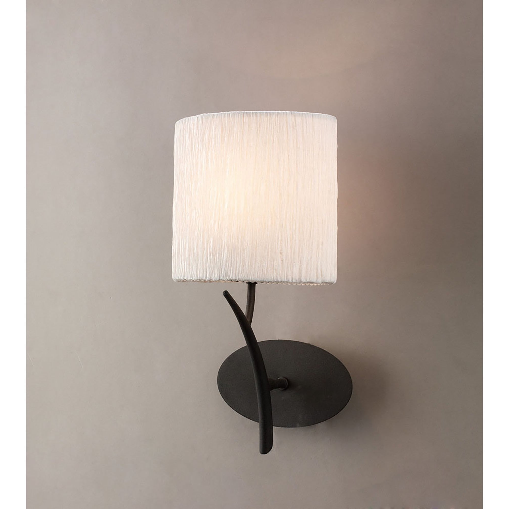 Mantra Eve Single Light Switched Wall Fitting in Anthracite with White Oval Shade
