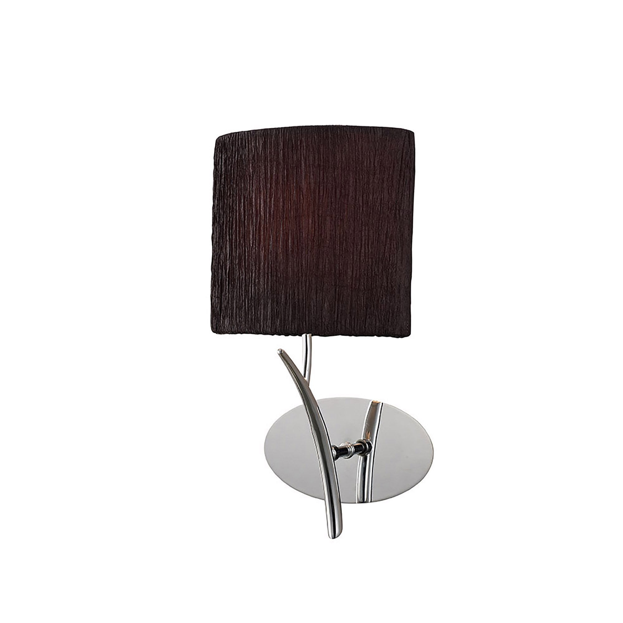 Mantra Eve Single Light Switched Wall Fitting in Polished Chrome with Black Oval Shade