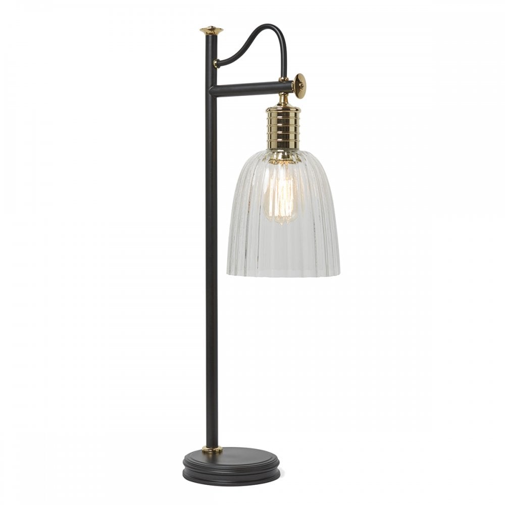 Elstead Douille Single Table Lamp - Black & Polished Brass