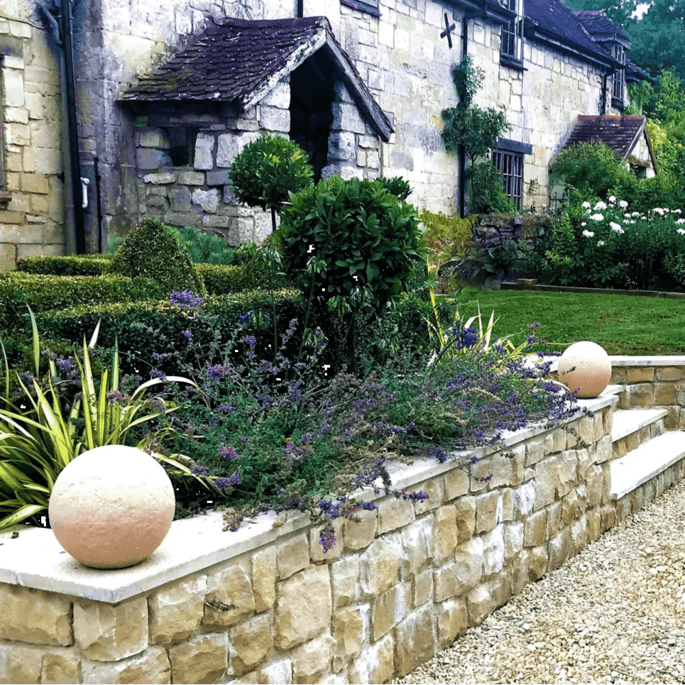 Stone Globe Spherical Garden Light - Sandstone - Low Voltage