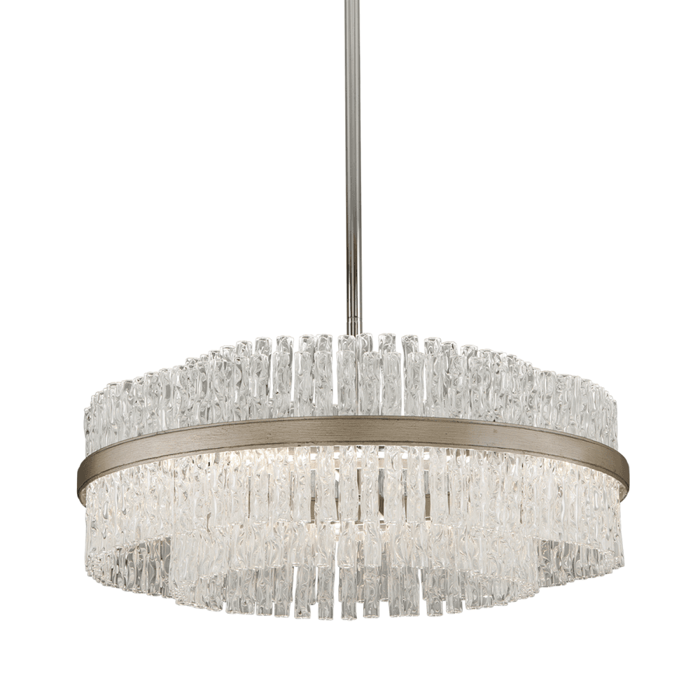 Corbett Chime 8 Light Pendant - Silver Leaf