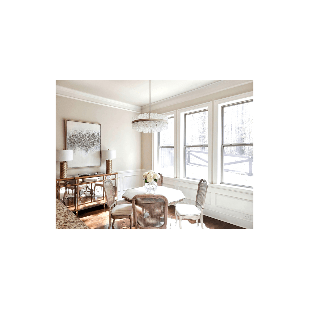 Corbett Chime 8 Light Pendant - Silver Leaf