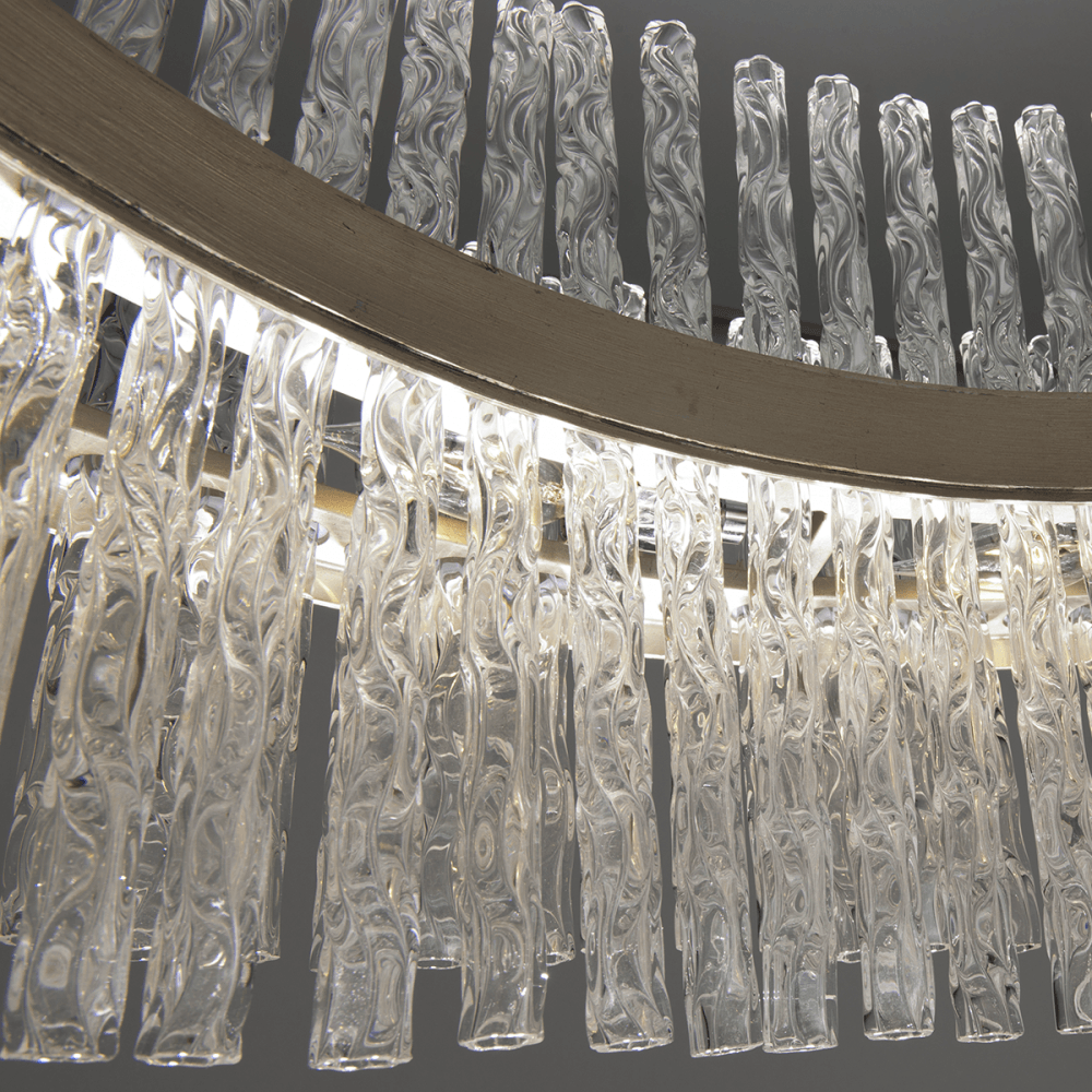 Corbett Chime 8 Light Pendant - Silver Leaf