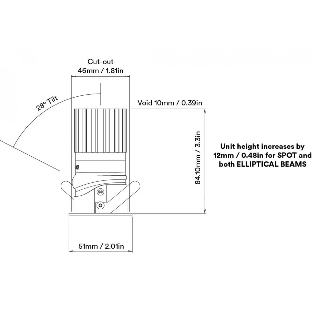 Orluna Curve Mini Adjustable Downlight - High Output