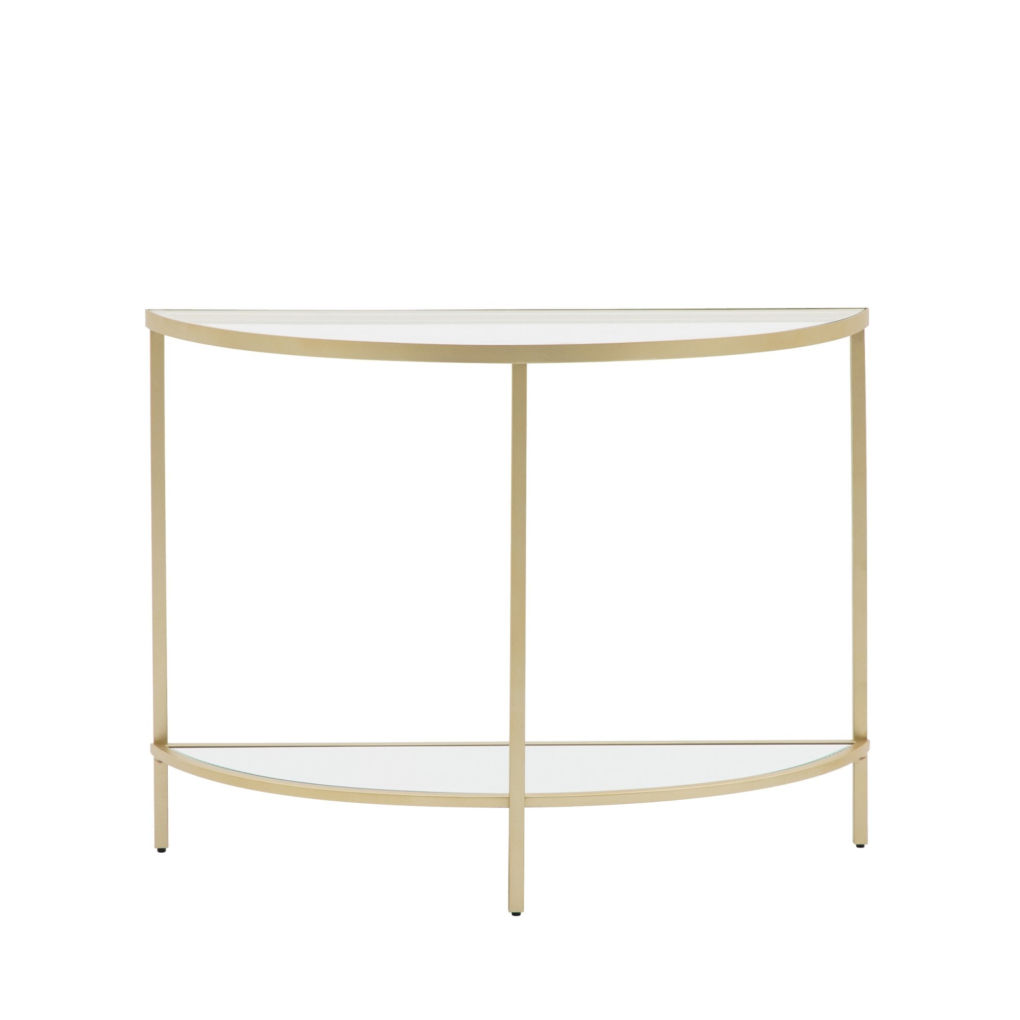 Mura Murray Half Moon Console Table - Champagne Gold