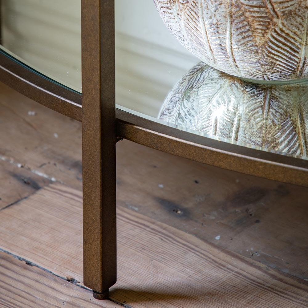 Mura Murray Half Moon Console Table - Aged Gold Leaf