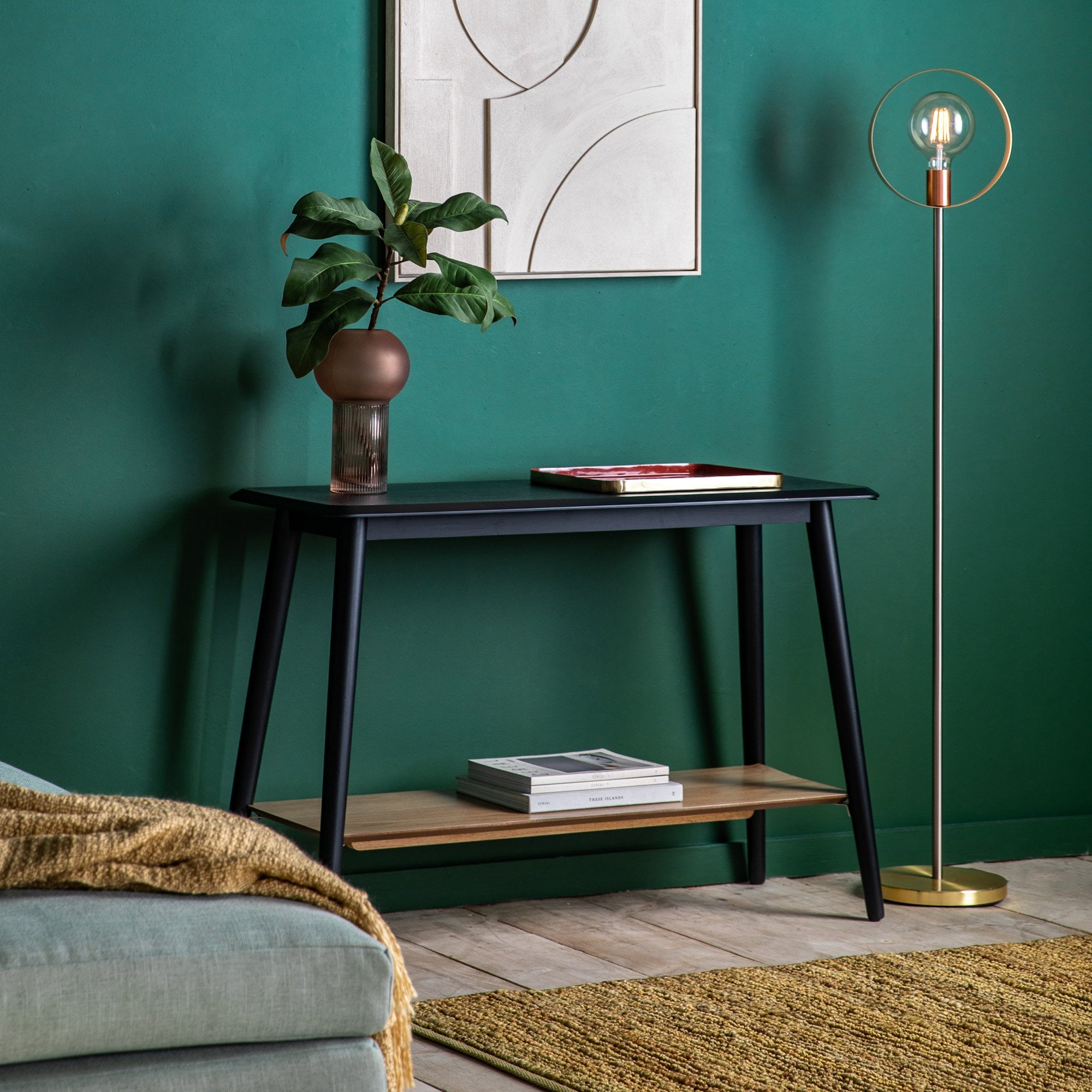 Mura Beaufort Console Table - Black Oak Veneer
