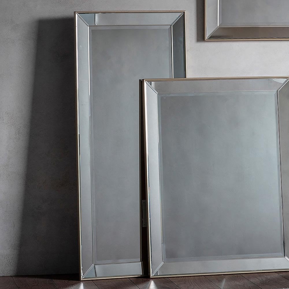 Mura Armdale Large Rectangle Full Length Wall Mirror - Champagne Gold