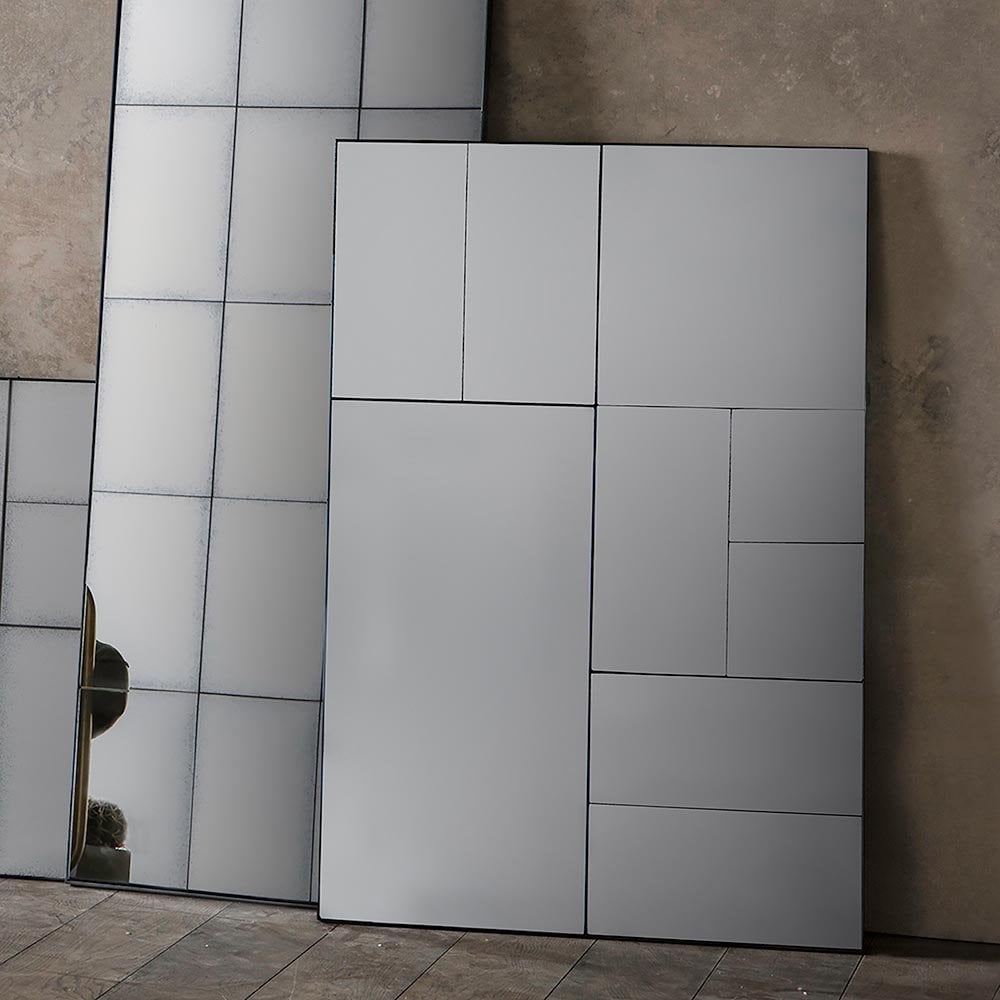 Mura Connolly Multi Panel Full Length Rectangle Wall Mirror - Matt Black