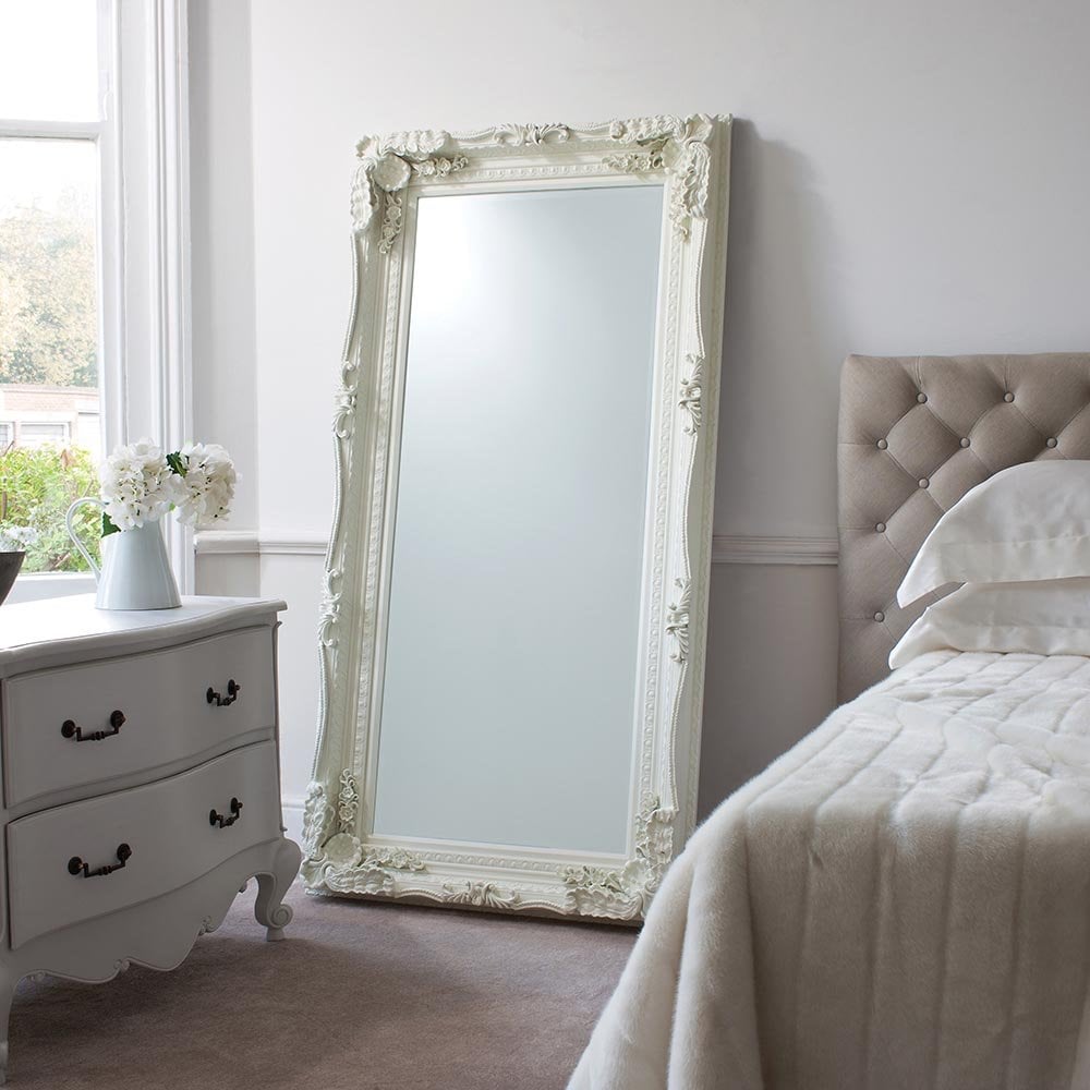 Mura Collier Full Length Leaner Mirror - French White