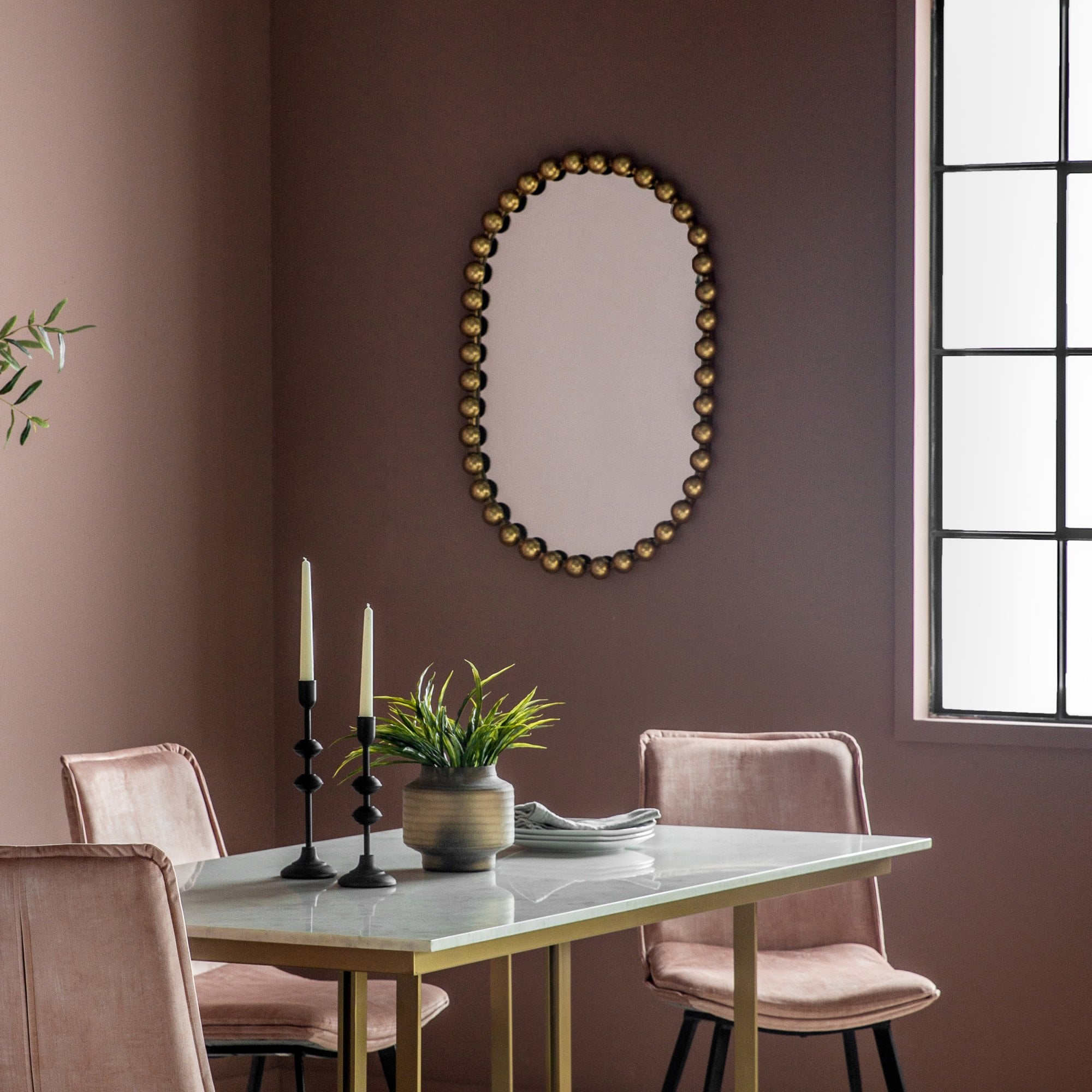 Mura Hayman Ellipse Wall Mirror - Aged Gold