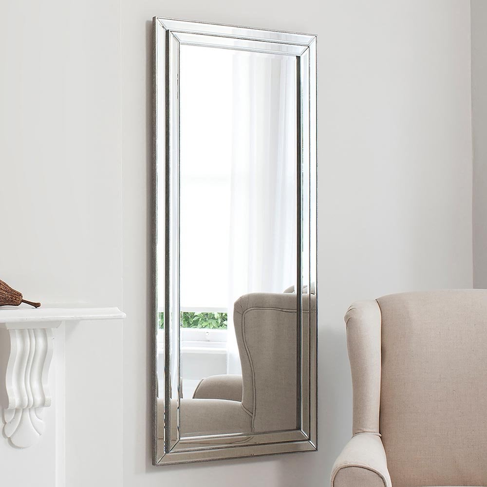Mura Stirling Two Step Frame Full Length Leaner Mirror - Mirrored Frame Frame
