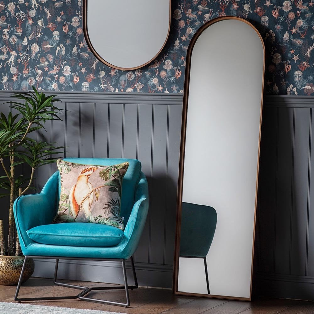 Mura Berwick Arch Full Length Leaner Mirror - Aged Bronze