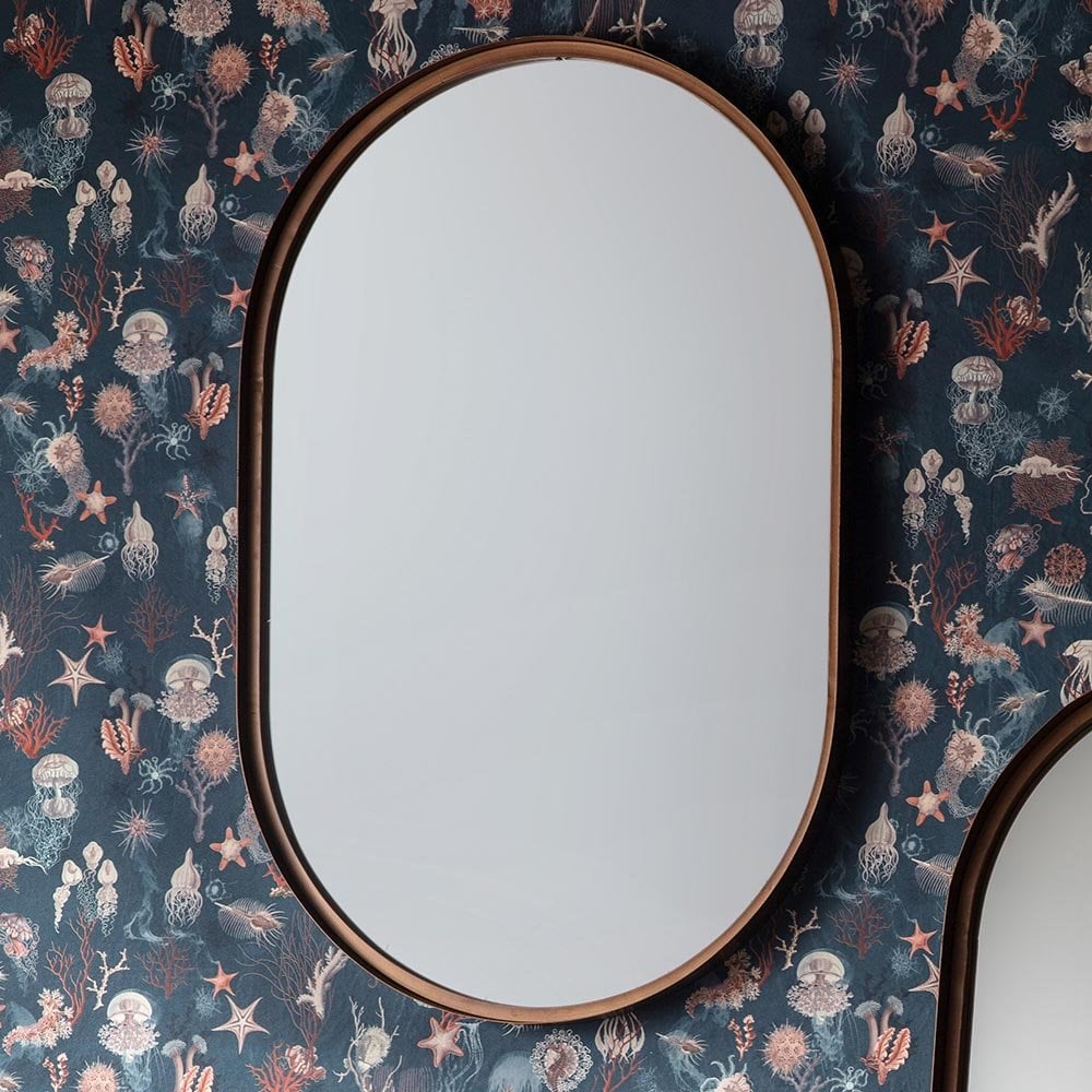 Mura Berwick Ellipse Wall Mirror - Aged Bronze