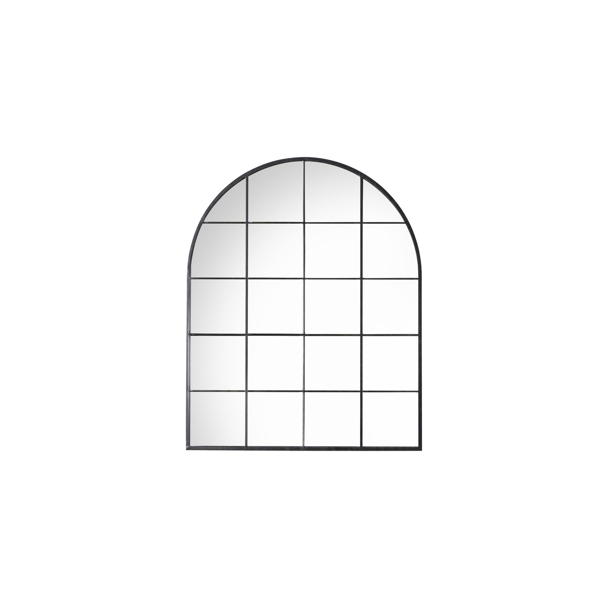 Mura Brookton Arch Window Wall Mirror - Matt Black