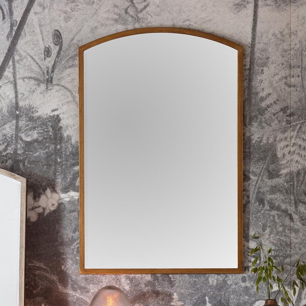 Mura Oxford Medium Arch Wall Mirror - Antique Gold