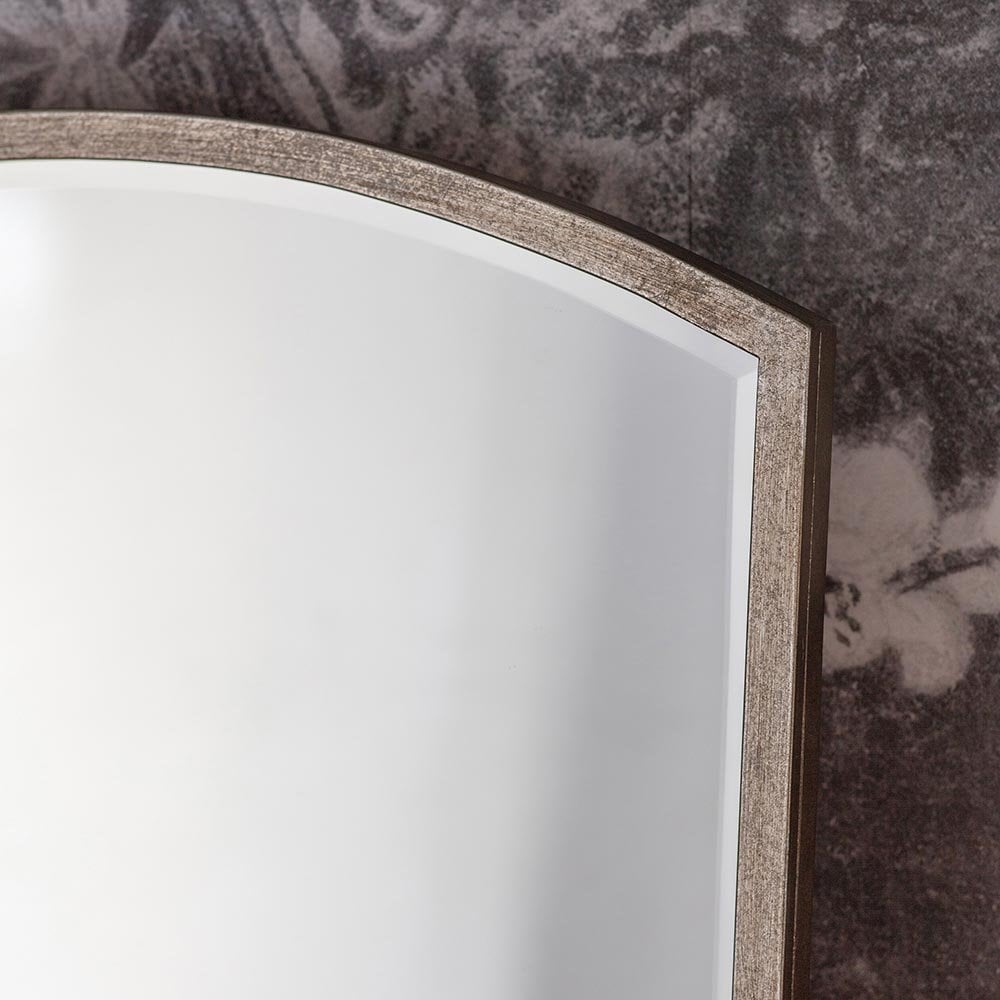 Mura Oxford Tall Arch Full Length Wall Mirror - Antique Silver