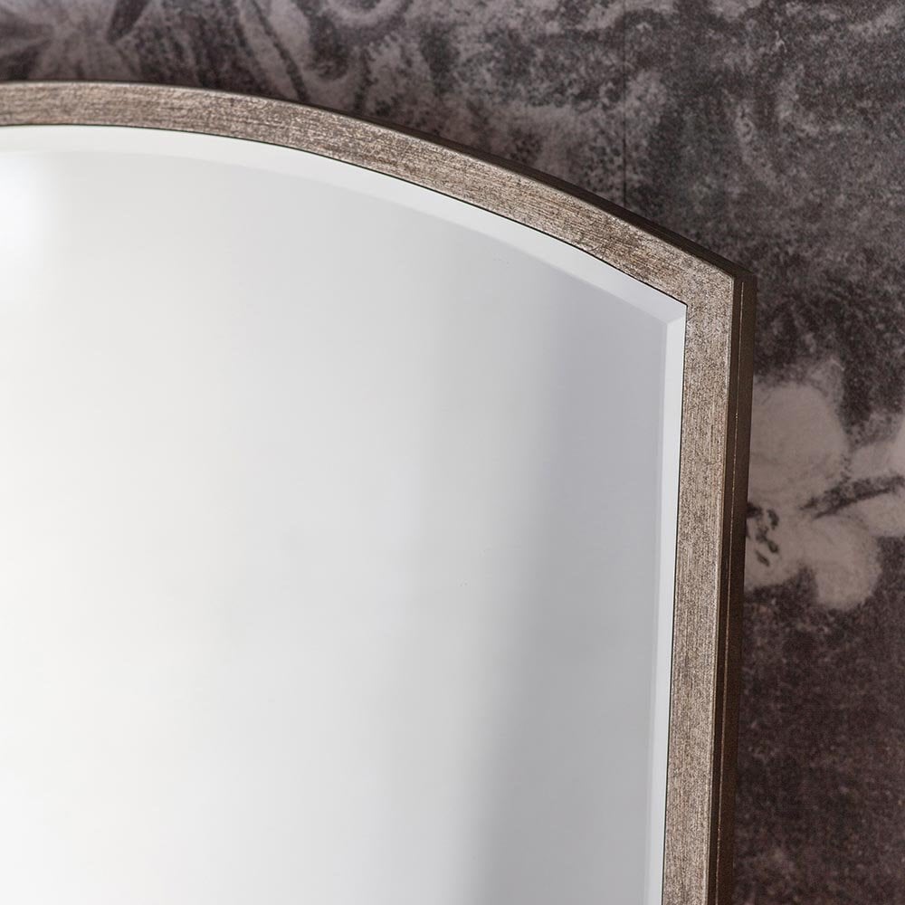 Mura Oxford Medium Arch Wall Mirror - Antique Silver