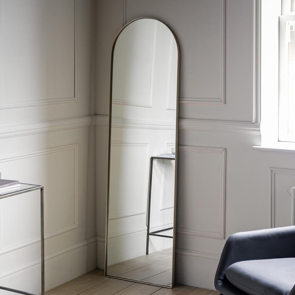 Mura Albert Arch Full Length Leaner Mirror - Champagne Gold Paint