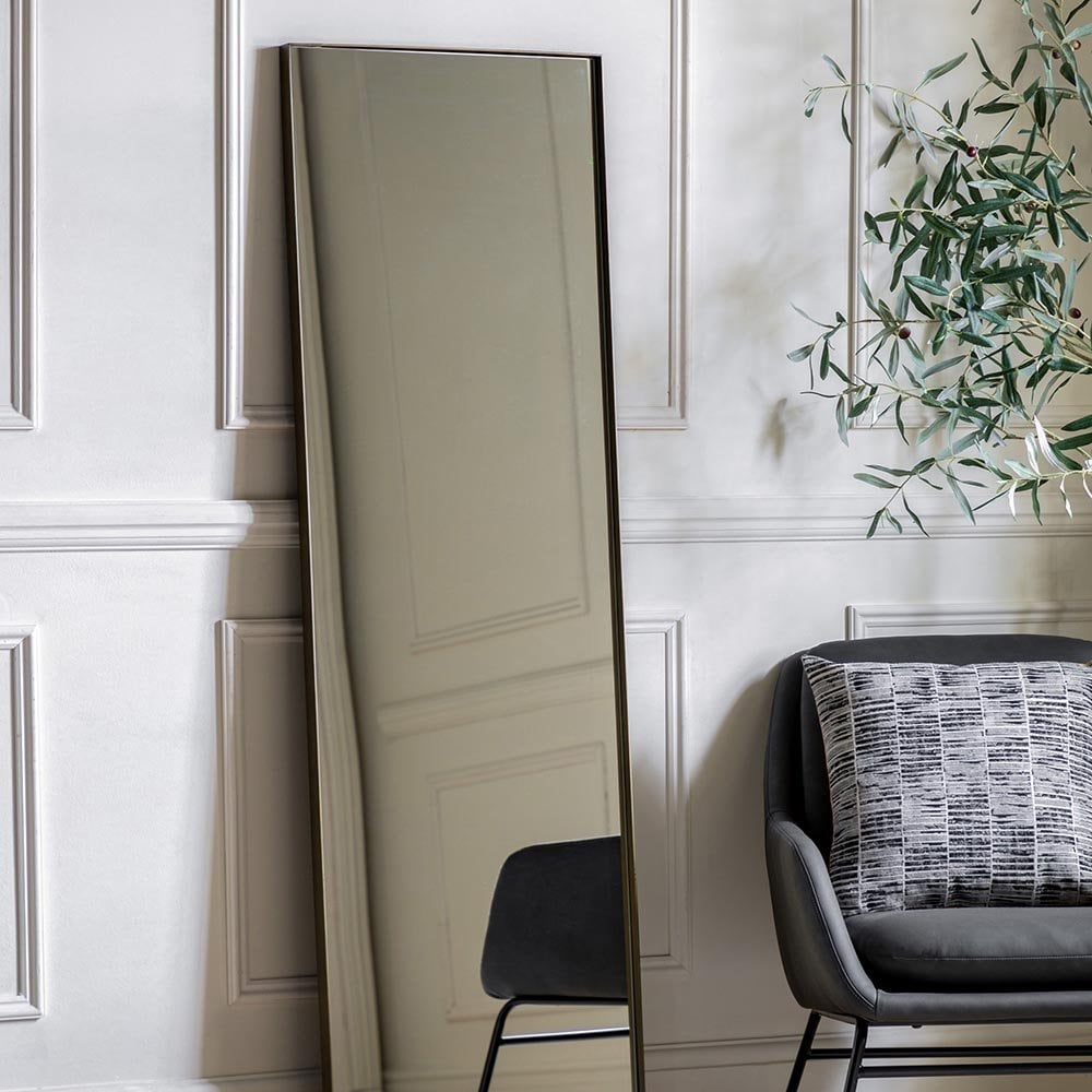 Mura Albert Rectangle Full Length Leaner Mirror - Brushed Bronze