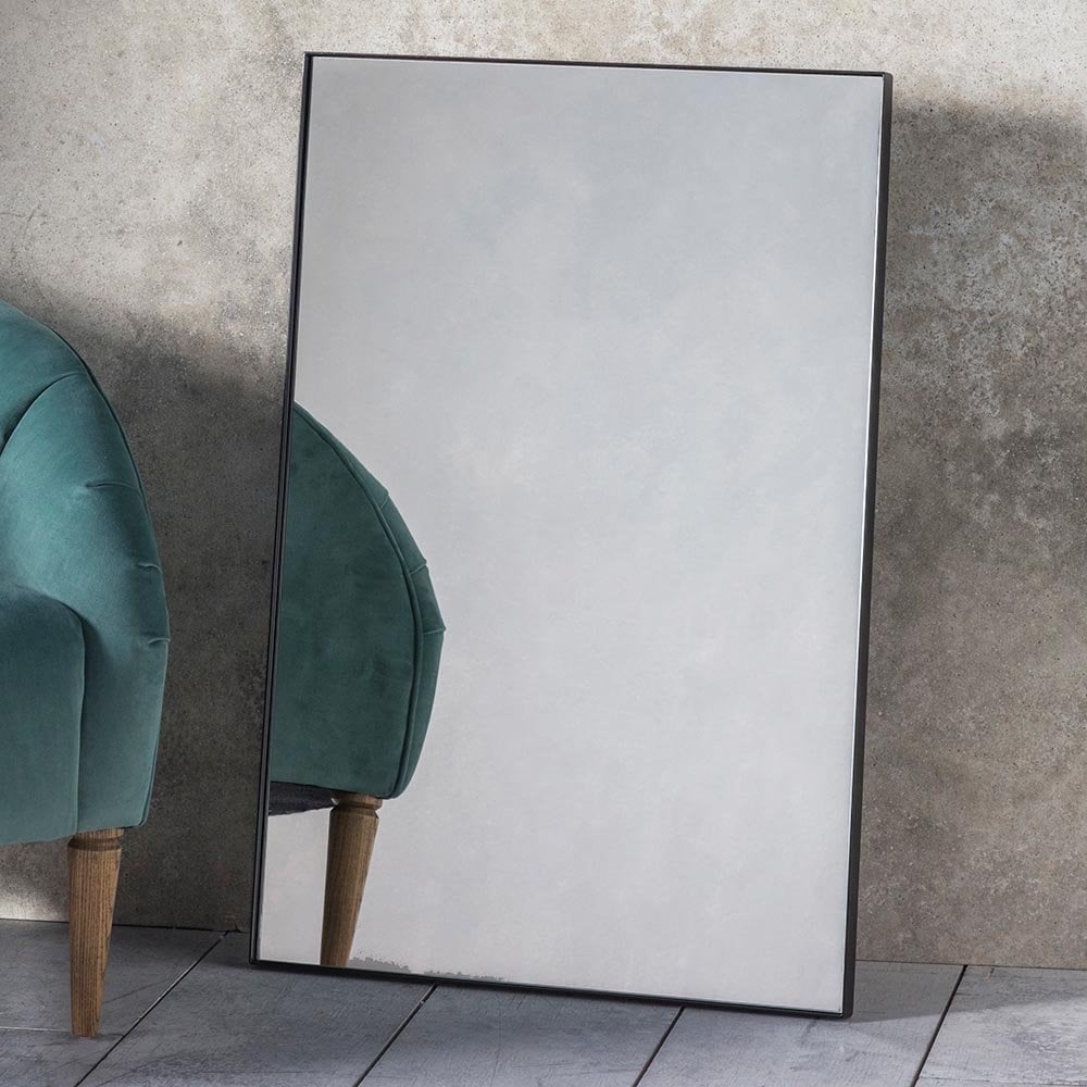Mura Albert Rectangle Wall Mirror -  Matt Black